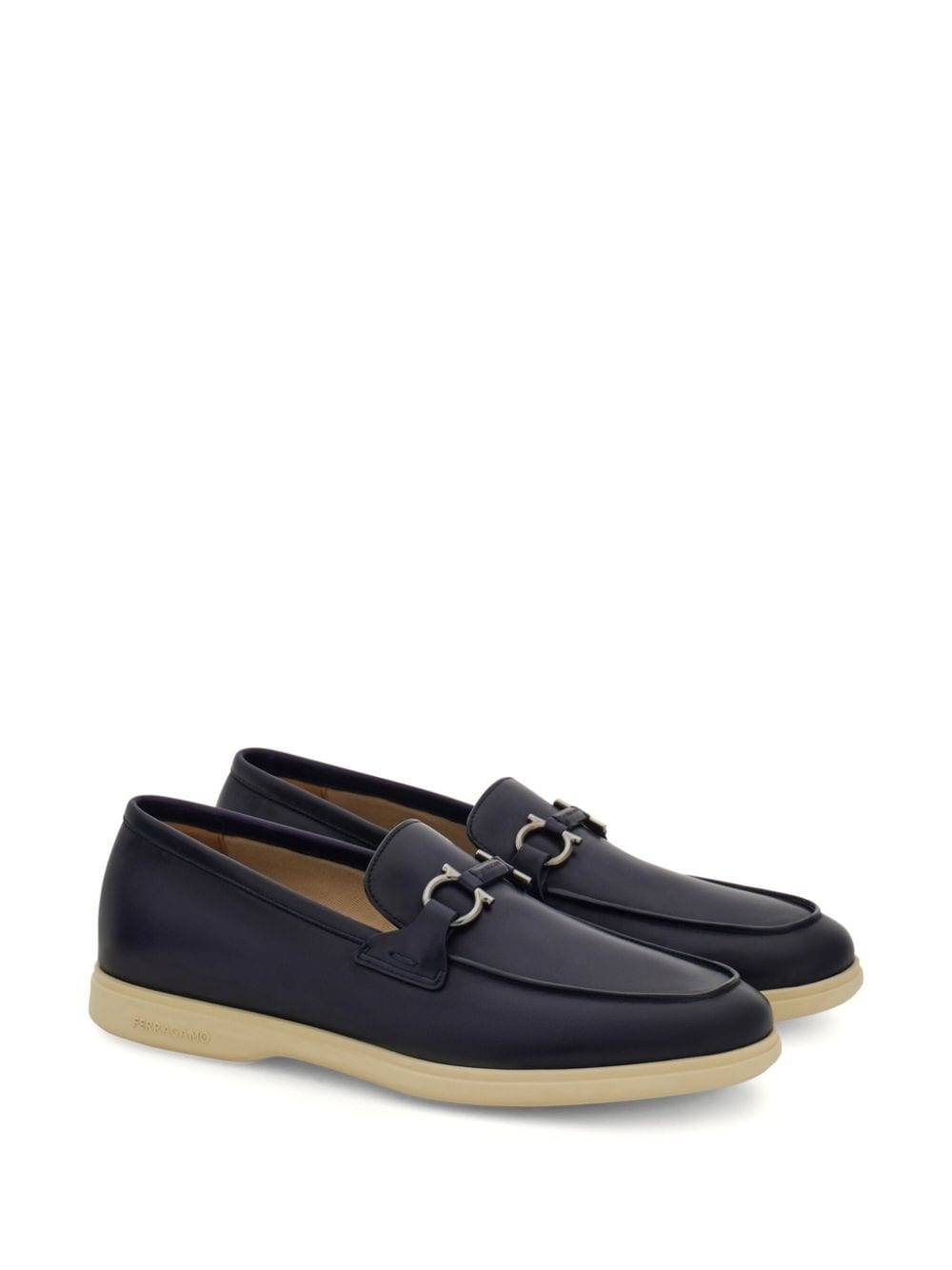 Gancini-plaque leather loafers - 2
