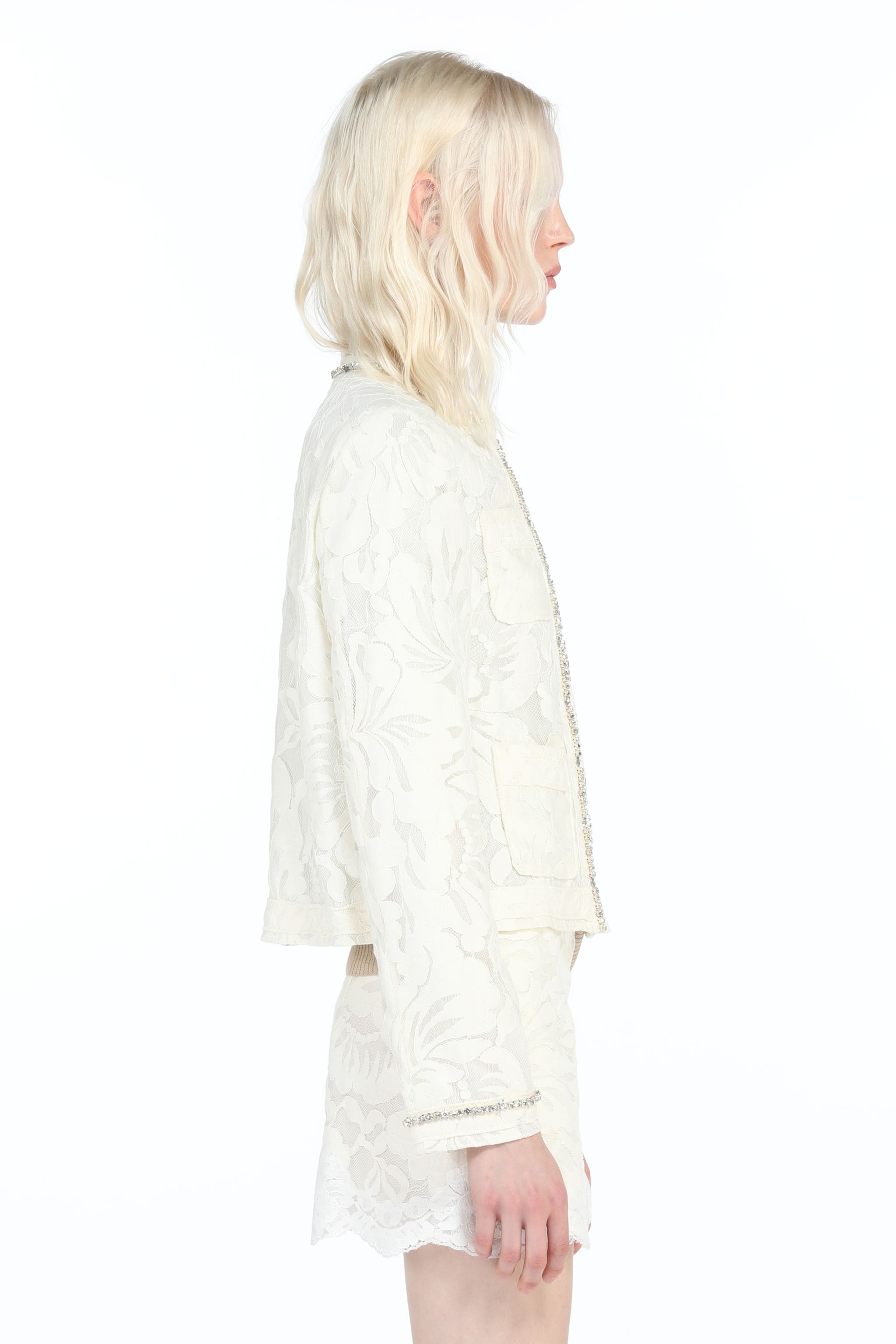 CRYSTAL-EMBELLISHED LACE JACKET - 3