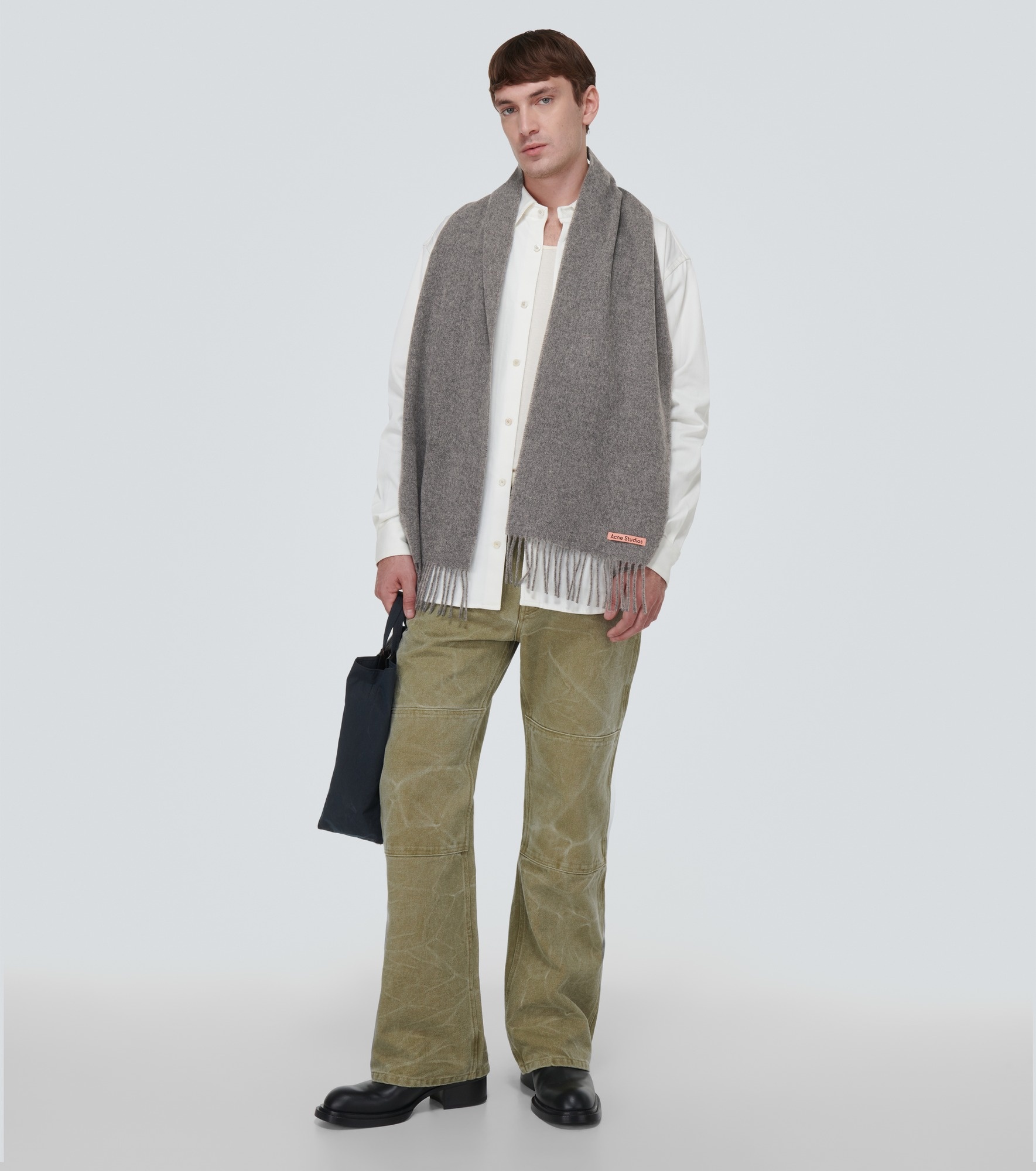 Fringed wool scarf - 4