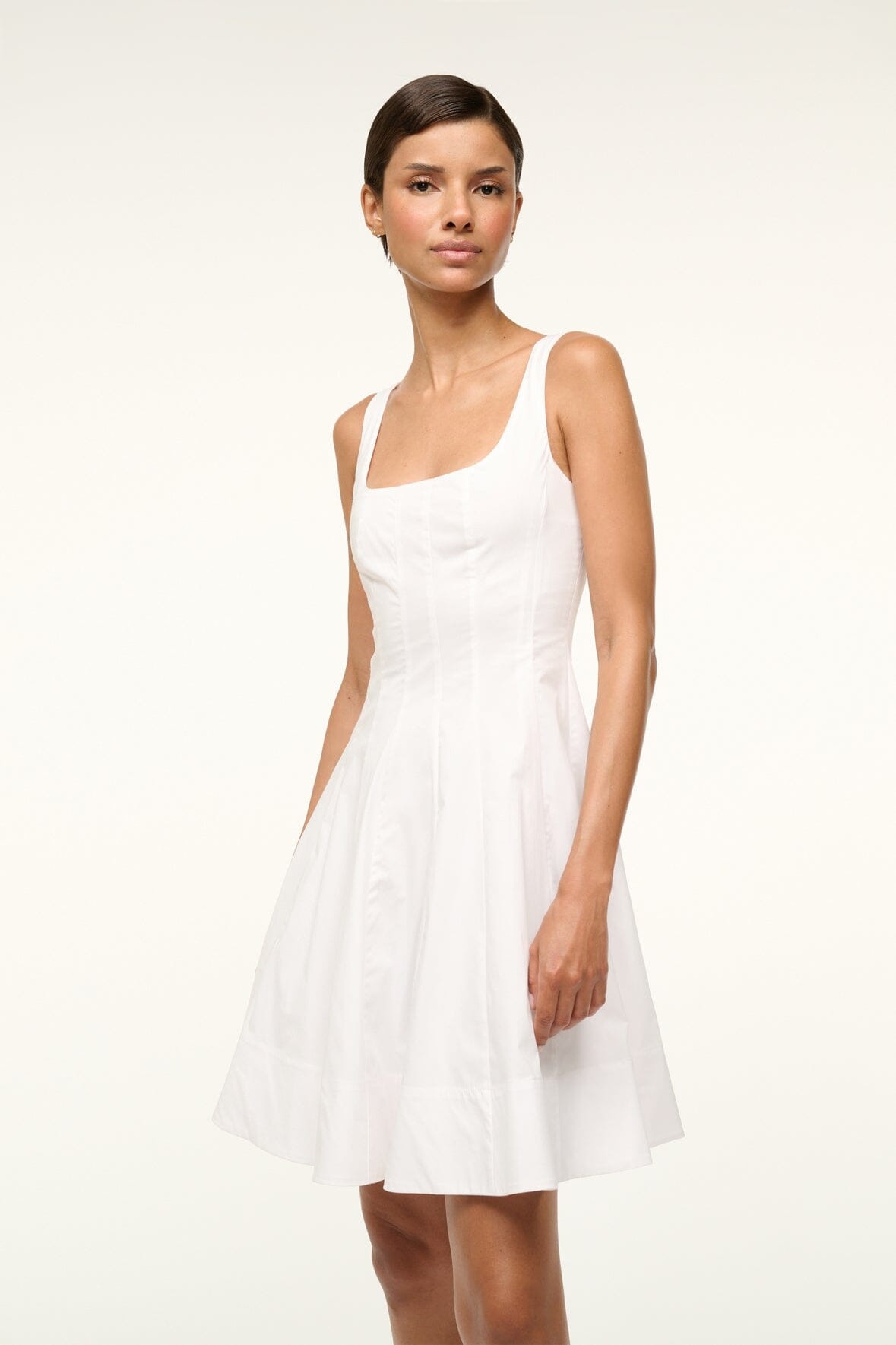 STAUD MINI WELLS DRESS WHITE - 3