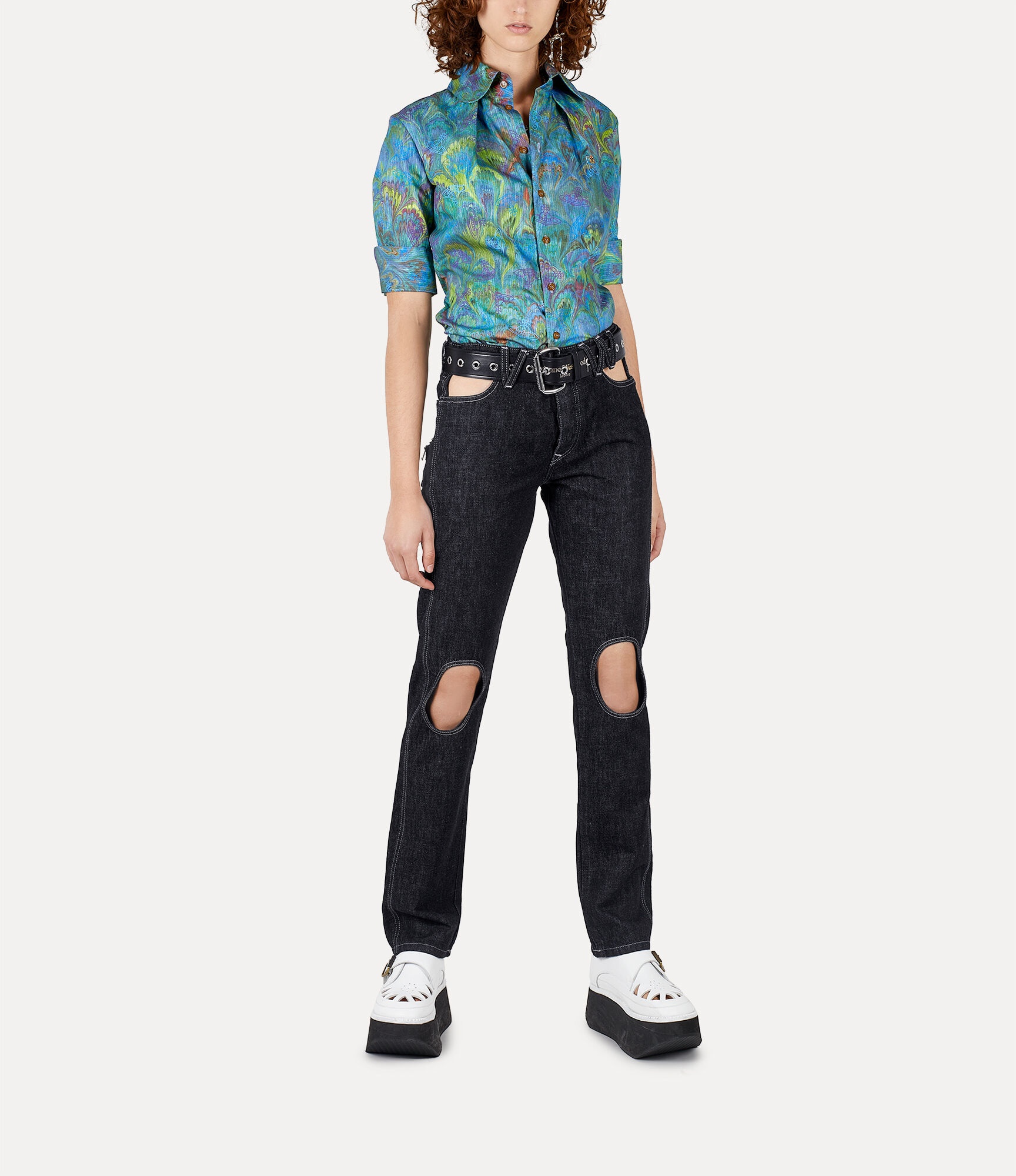 CUT OUT JEANS - 5
