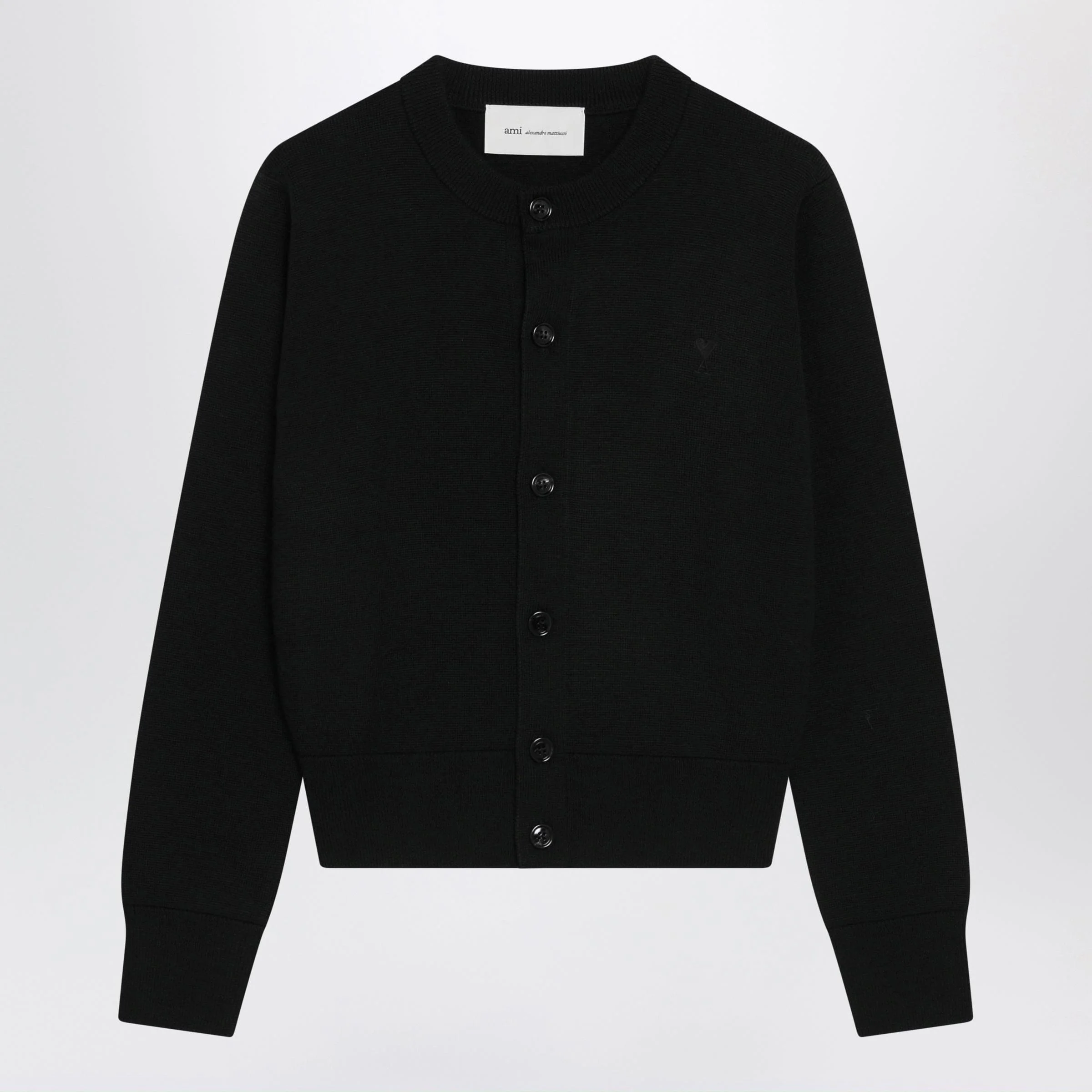 Ami Paris Black Ami De Coeur Wool Cardigan Women - 1