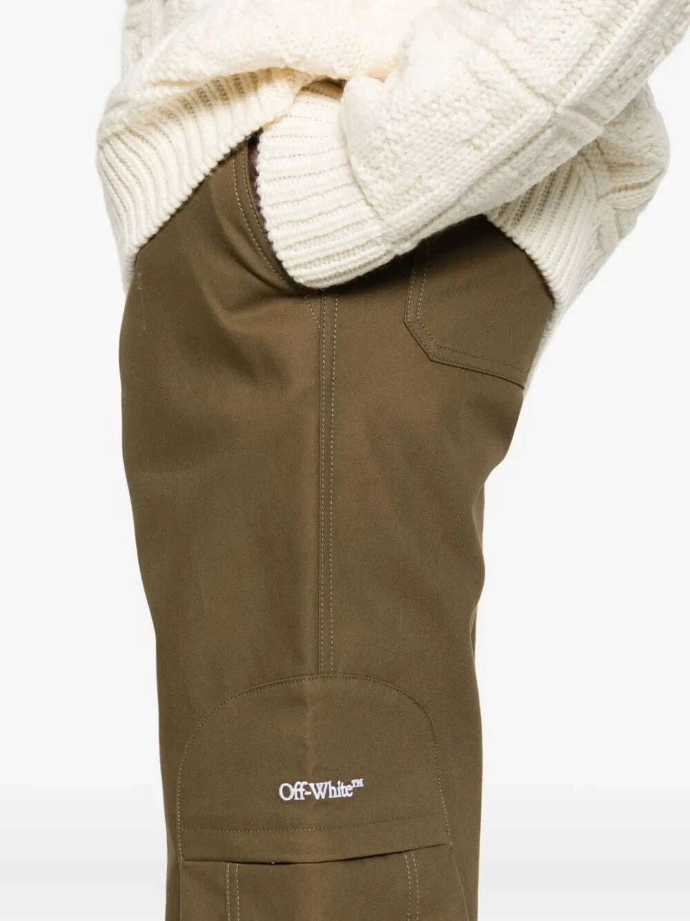 Off White Men `Bookish` Cotton Round Pocket Cargo Pants - 5