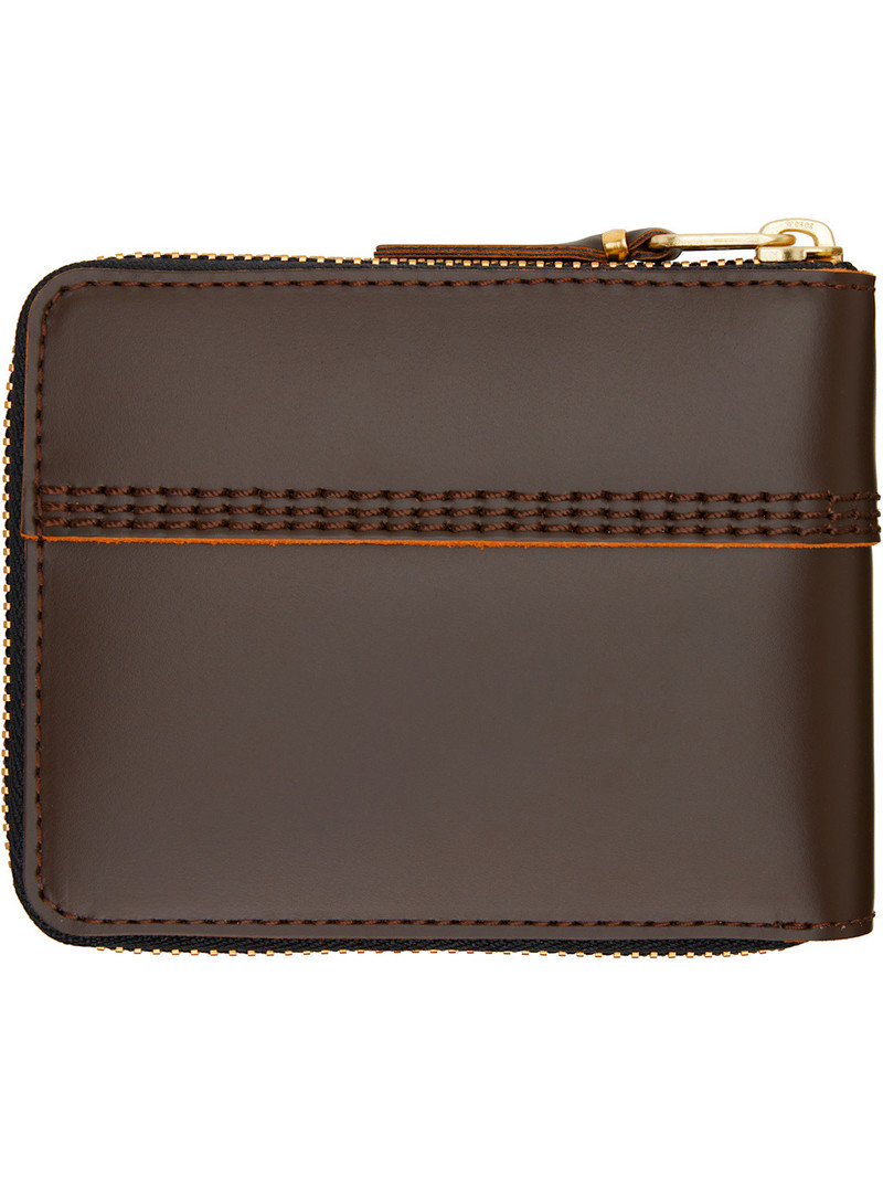 Comme Des Garçons Brown Triple Stitch Wallet outlook