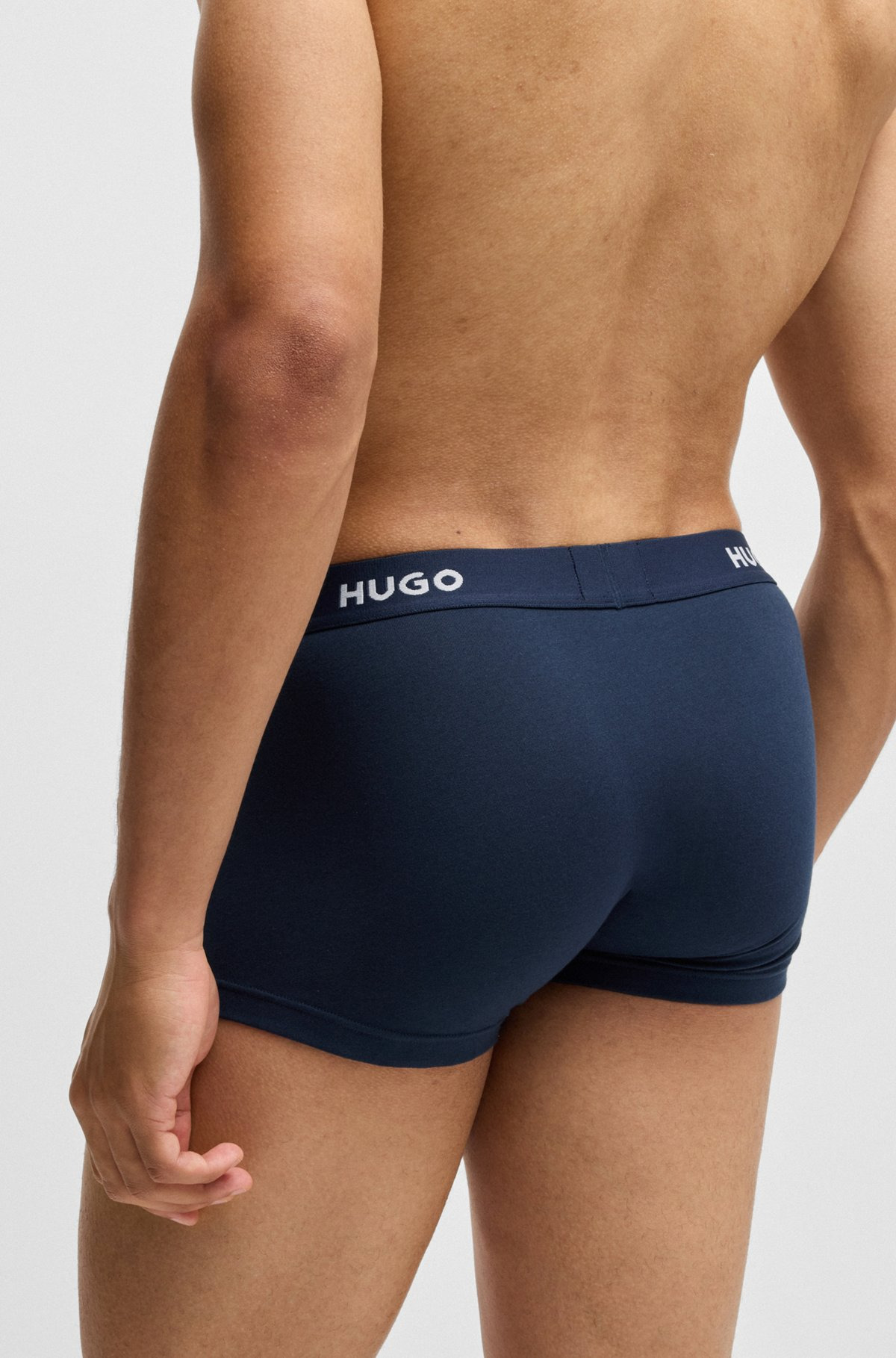 THREE-PACK OF STRETCH-COTTON TRUNKS WITH LOGO WAISTBANDS - 5