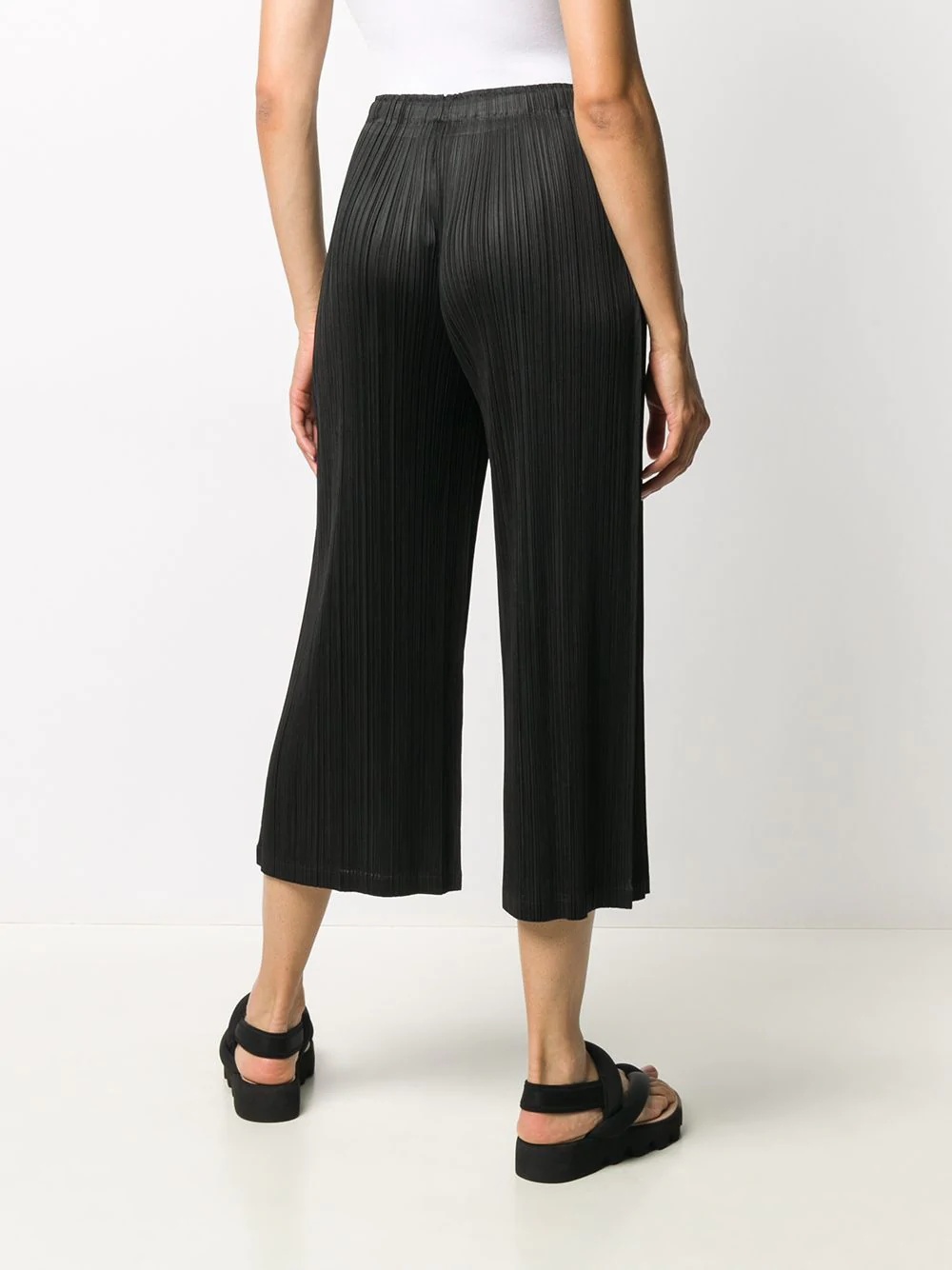 flared pleated crop trousers - 4