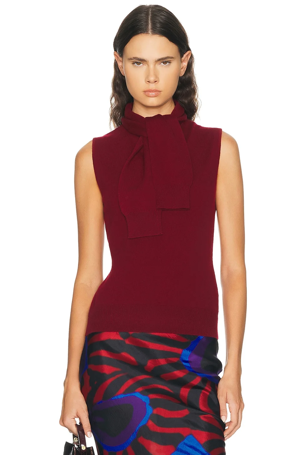 Giorgia Cashmere Wool Blend Sleeveless Tie Knit Top - 1