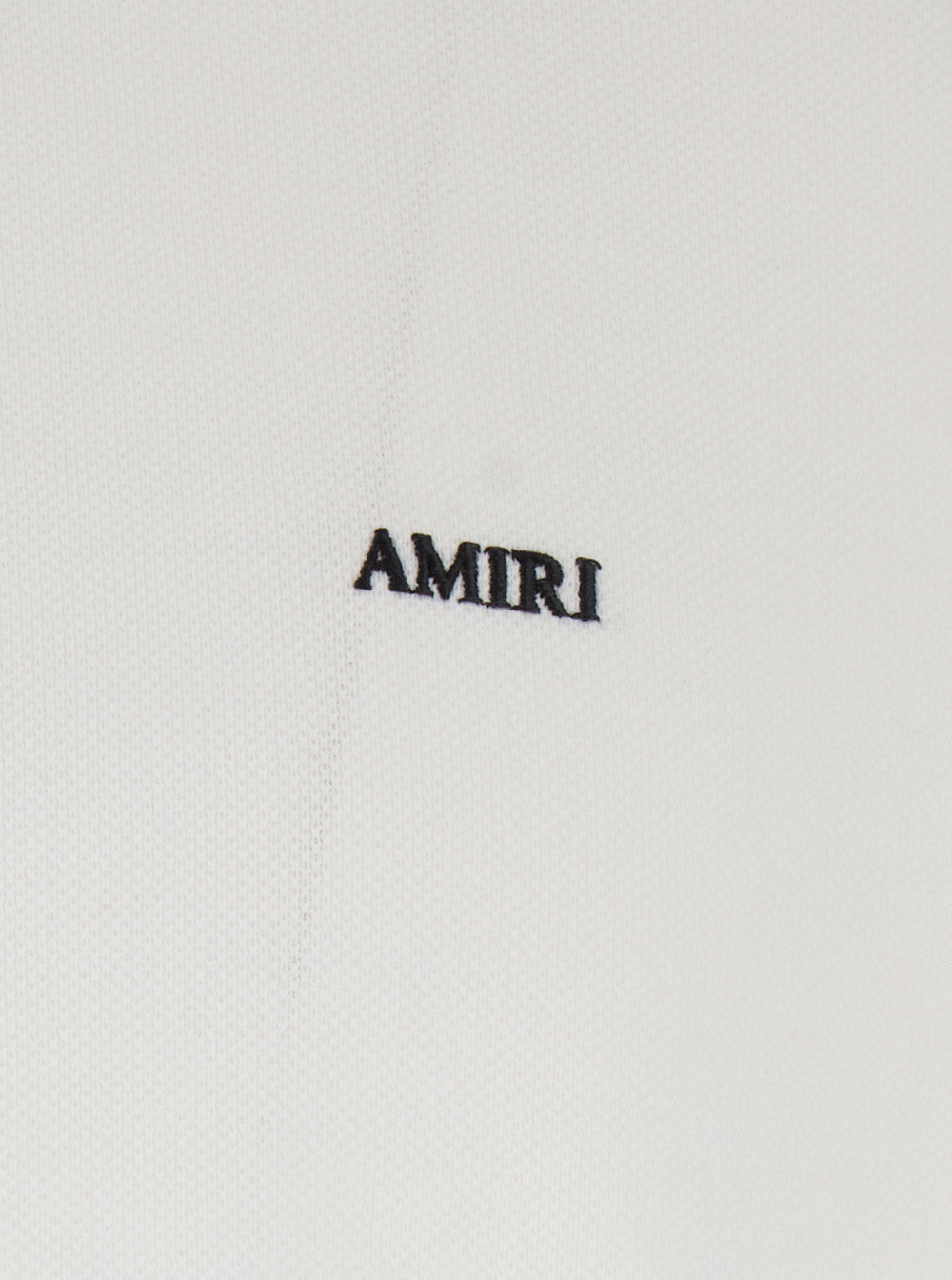 Amiri Men White Polo Shirt With Classic Collar And Logo Lettering Embroidery On The Front In Cotton  - 3