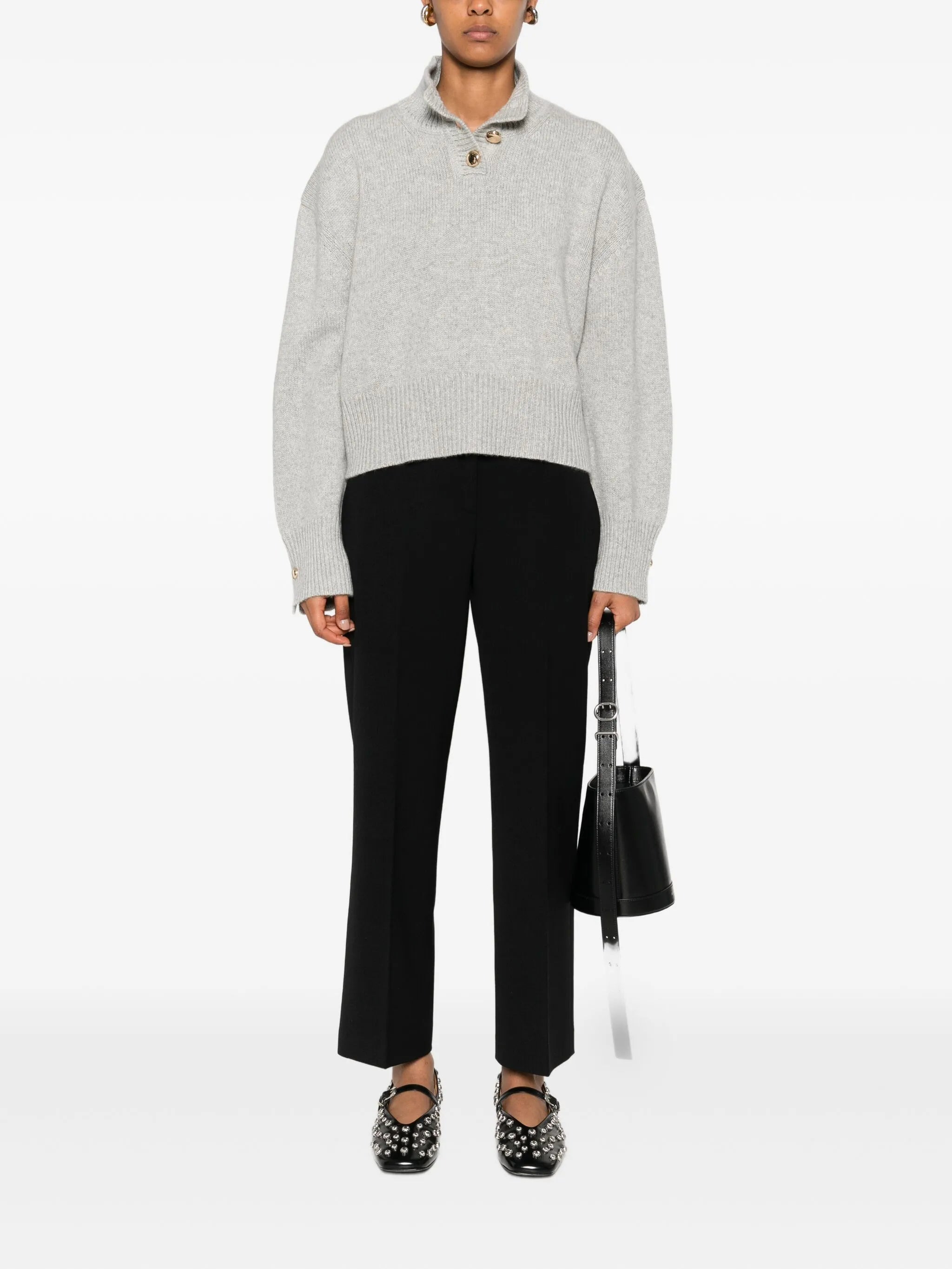 The Rowe high-neck button-front sweater - 2
