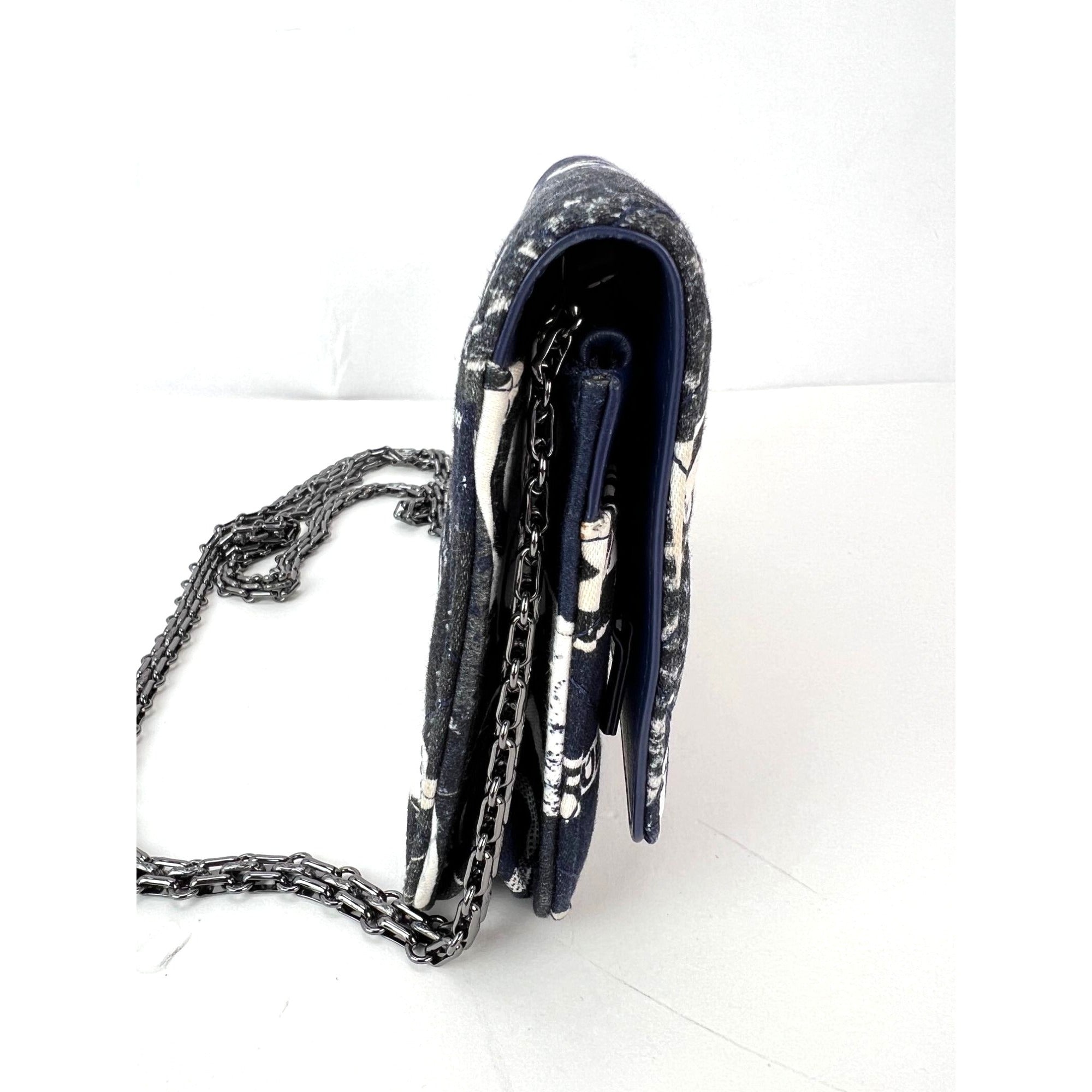 Chanel Reissue 2.55 Quilted Printed Canvas Limited Edition Wallet on a Chain Clutch RARE - 13