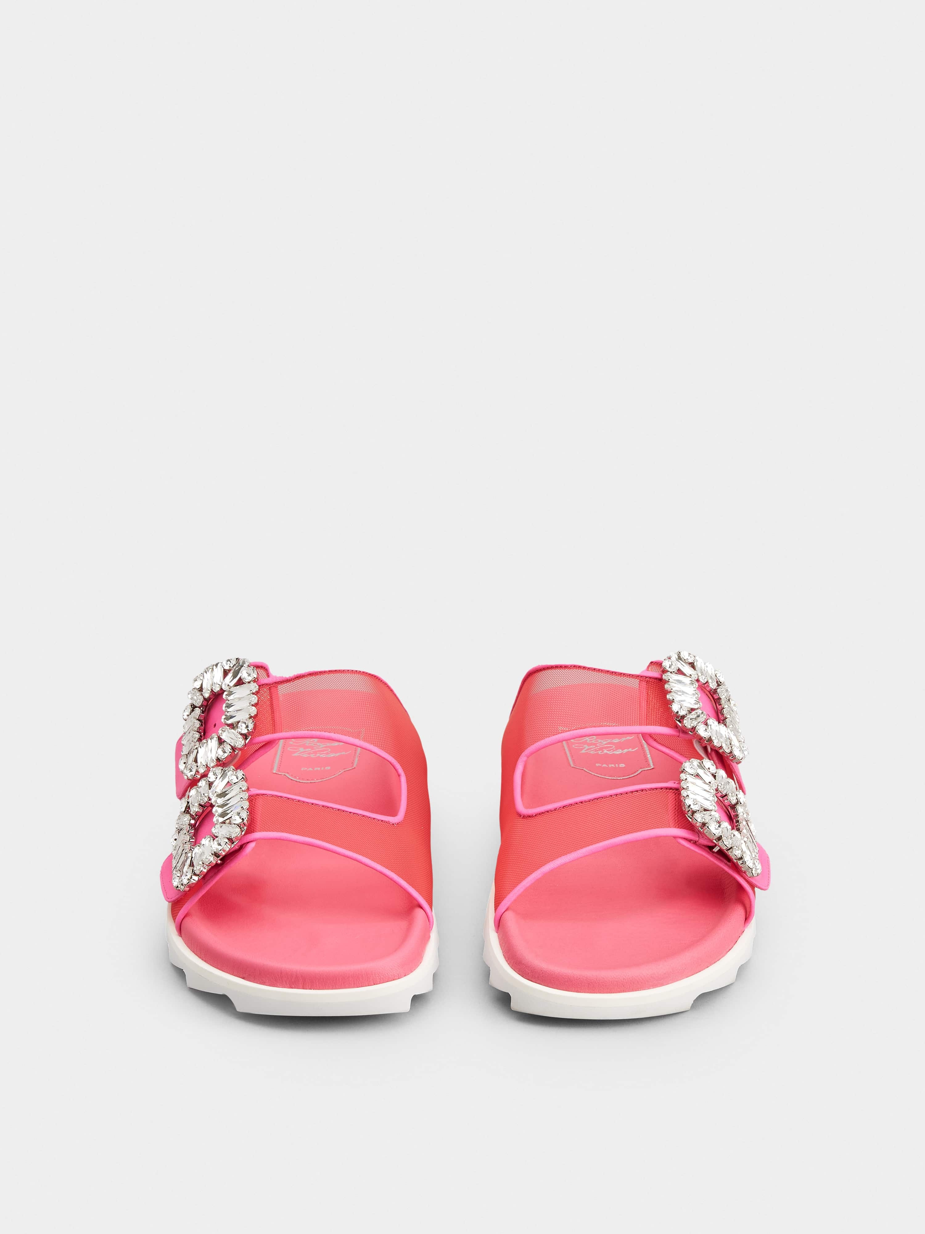 Slidy Viv' Strass Buckle Mules in Fabric - 6