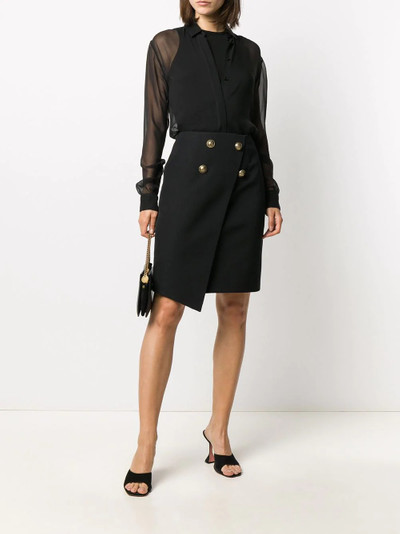 Balmain asymmetric wraparound skirt outlook