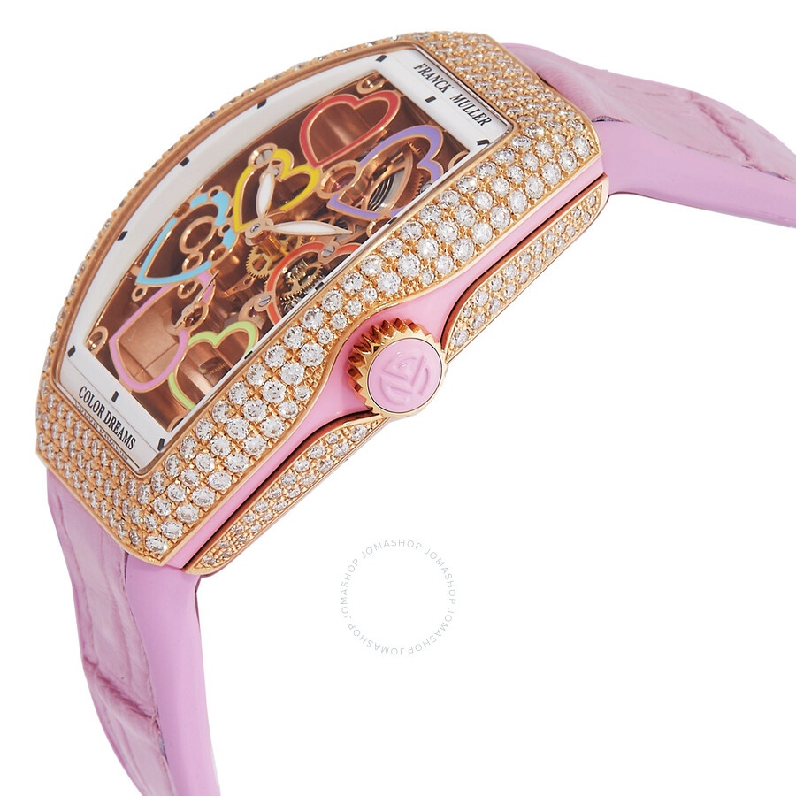 Franck Muller Vanguard Heart Skeleton Hand Wind Diamond Ladies Watch - 2