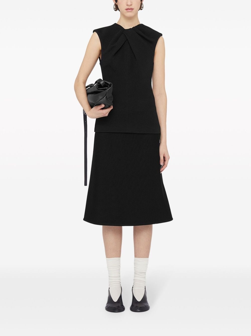 pleat-detailing sleeveless top - 2