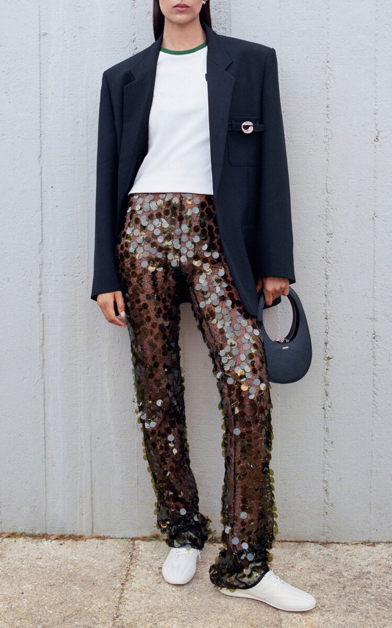 COPERNI Sequined Flared Pants green outlook