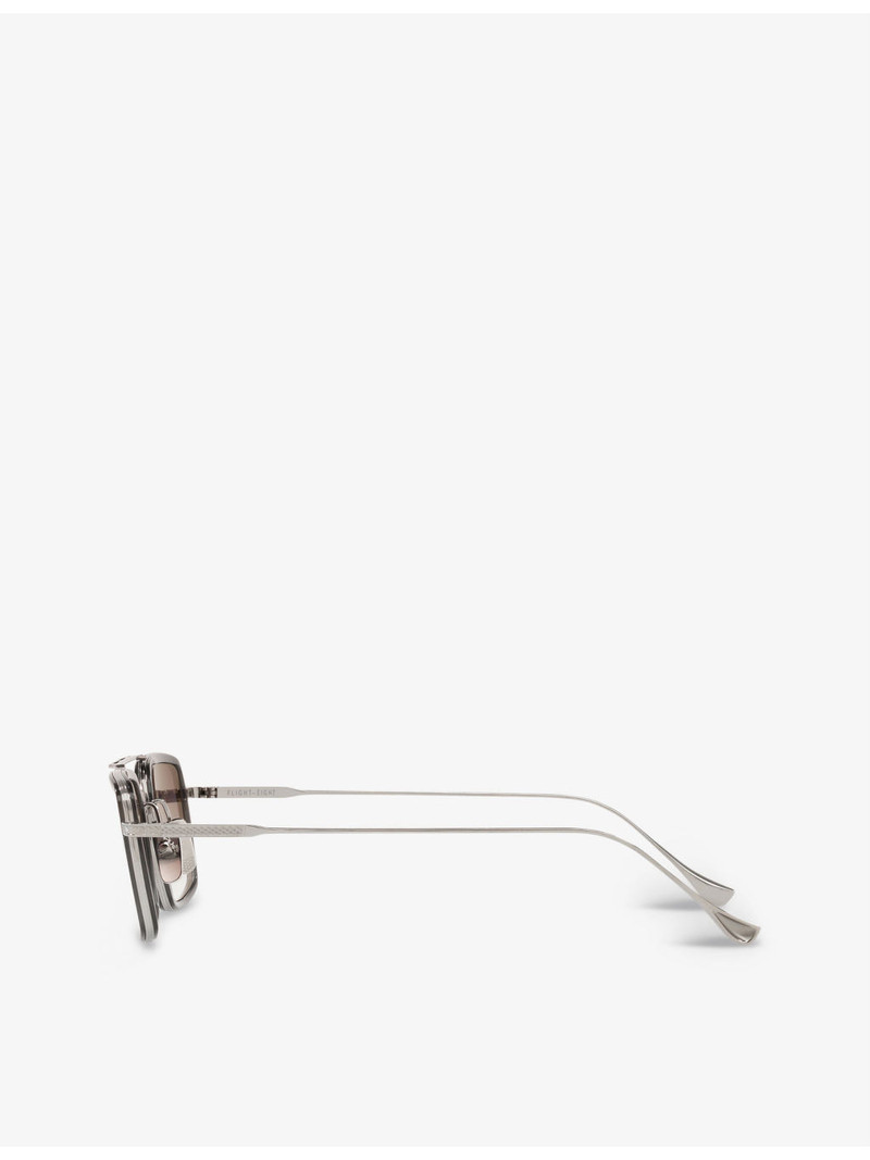 DTS134-53-01-Z Flight.008 rectangular acetate and titanium aviator sunglasses 4