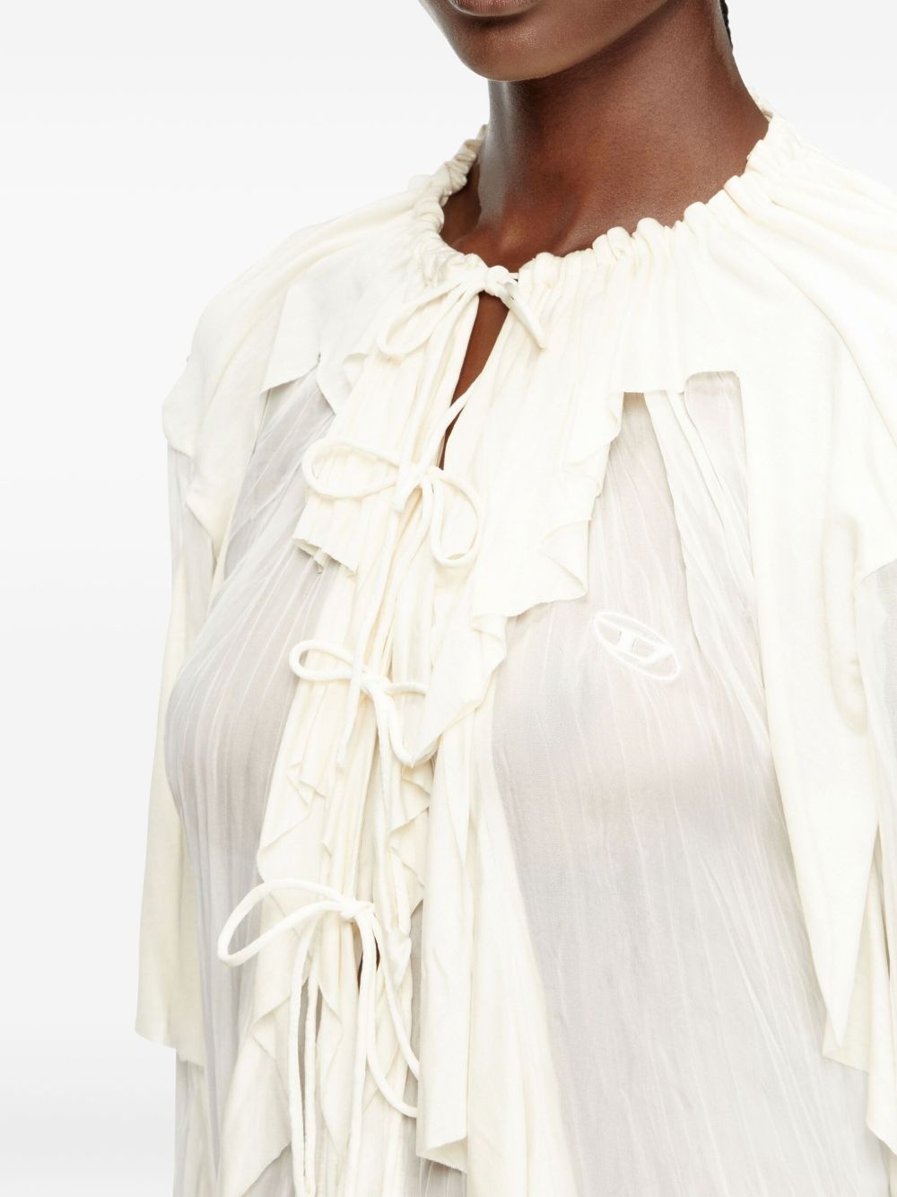C-Lassy ruffled lace-up blouse - 5