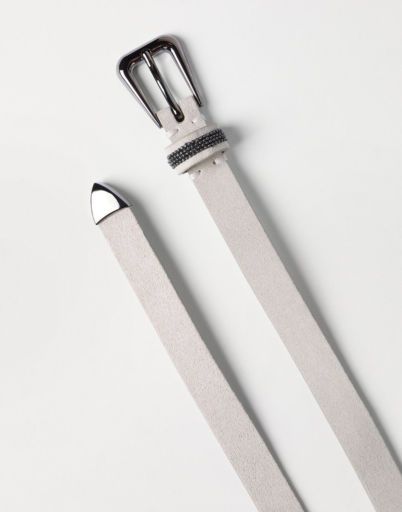 Brunello Cucinelli Suede belt with shiny loop outlook