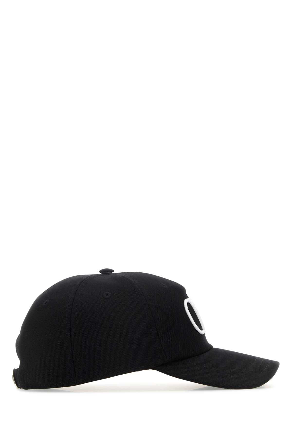 Valentino Garavani Men Black Cotton Baseball Cap - 2