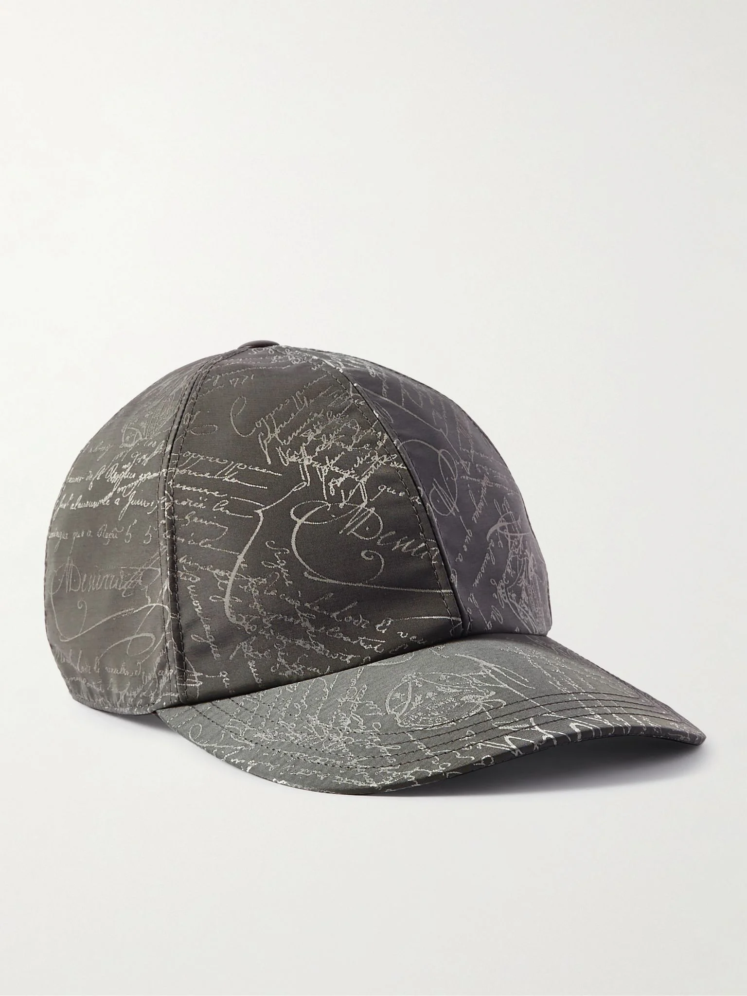 Scritto-Jacquard Twill Baseball Cap Gray - 1