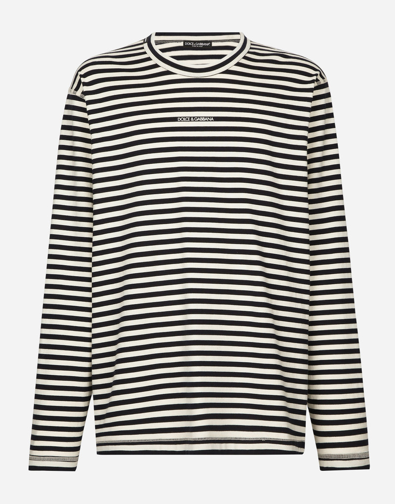Long-sleeved striped T-shirt with logo - 1