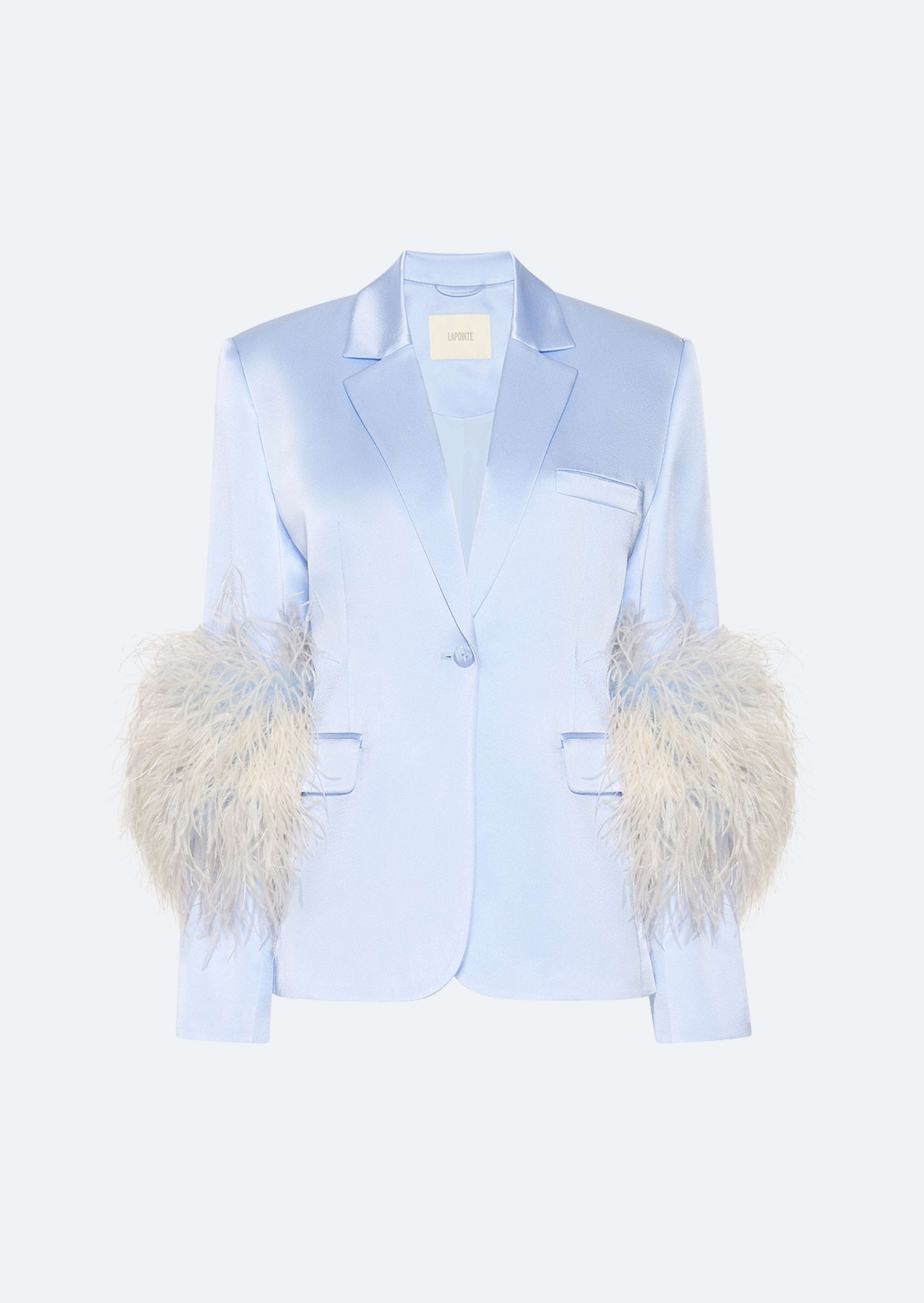 Satin Blazer With Feathers - 1