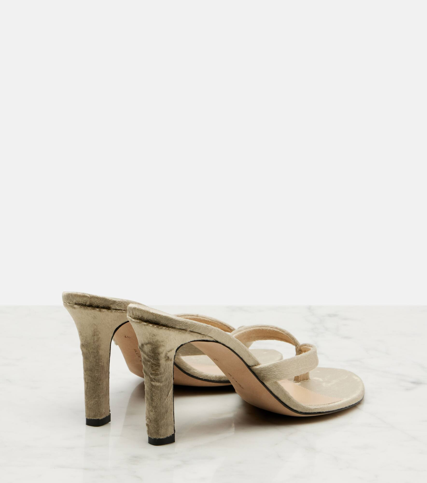 Sacha velvet thong sandals - 2