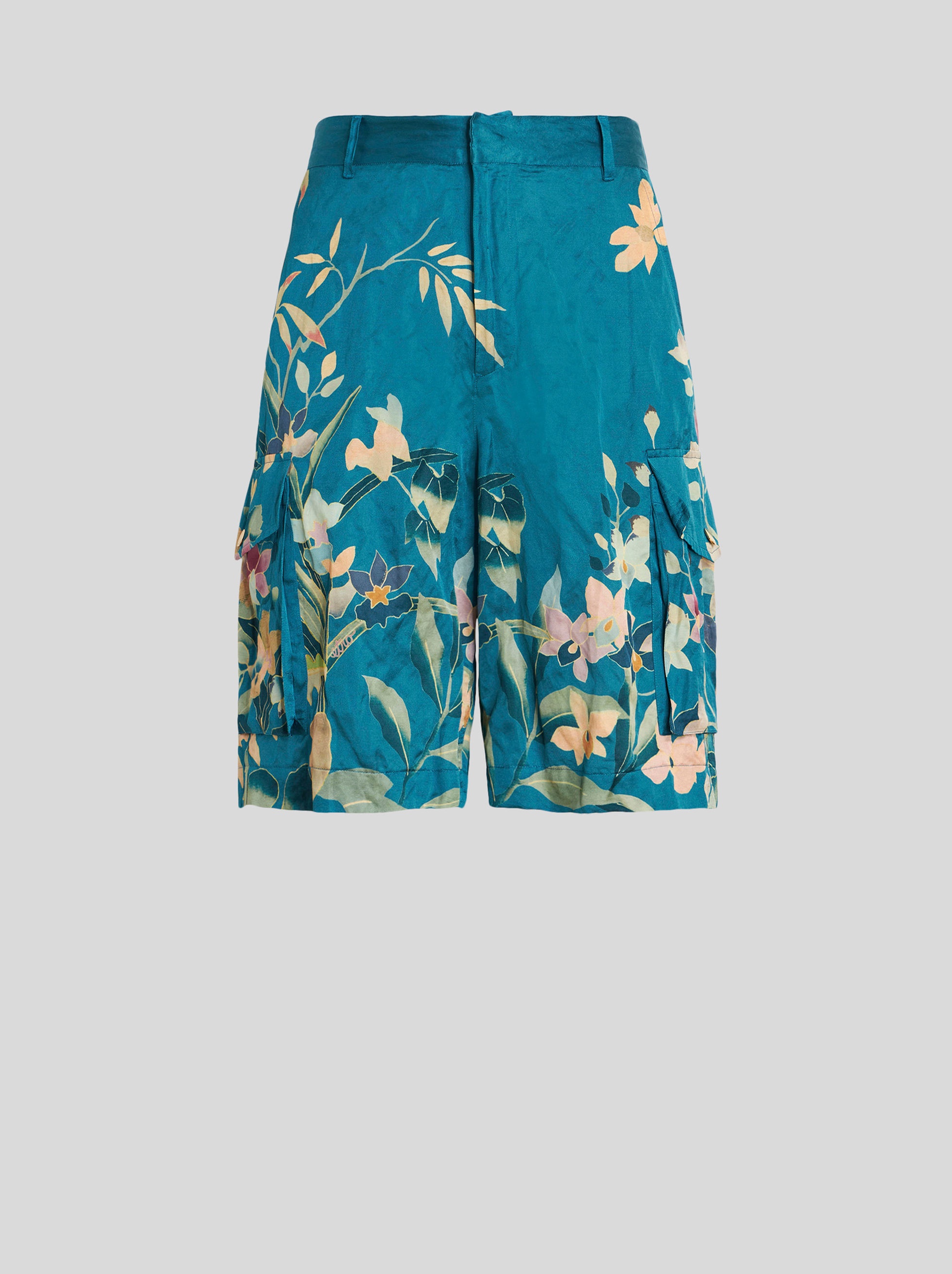 LEAFY FLORAL PRINT BERMUDAS - 1