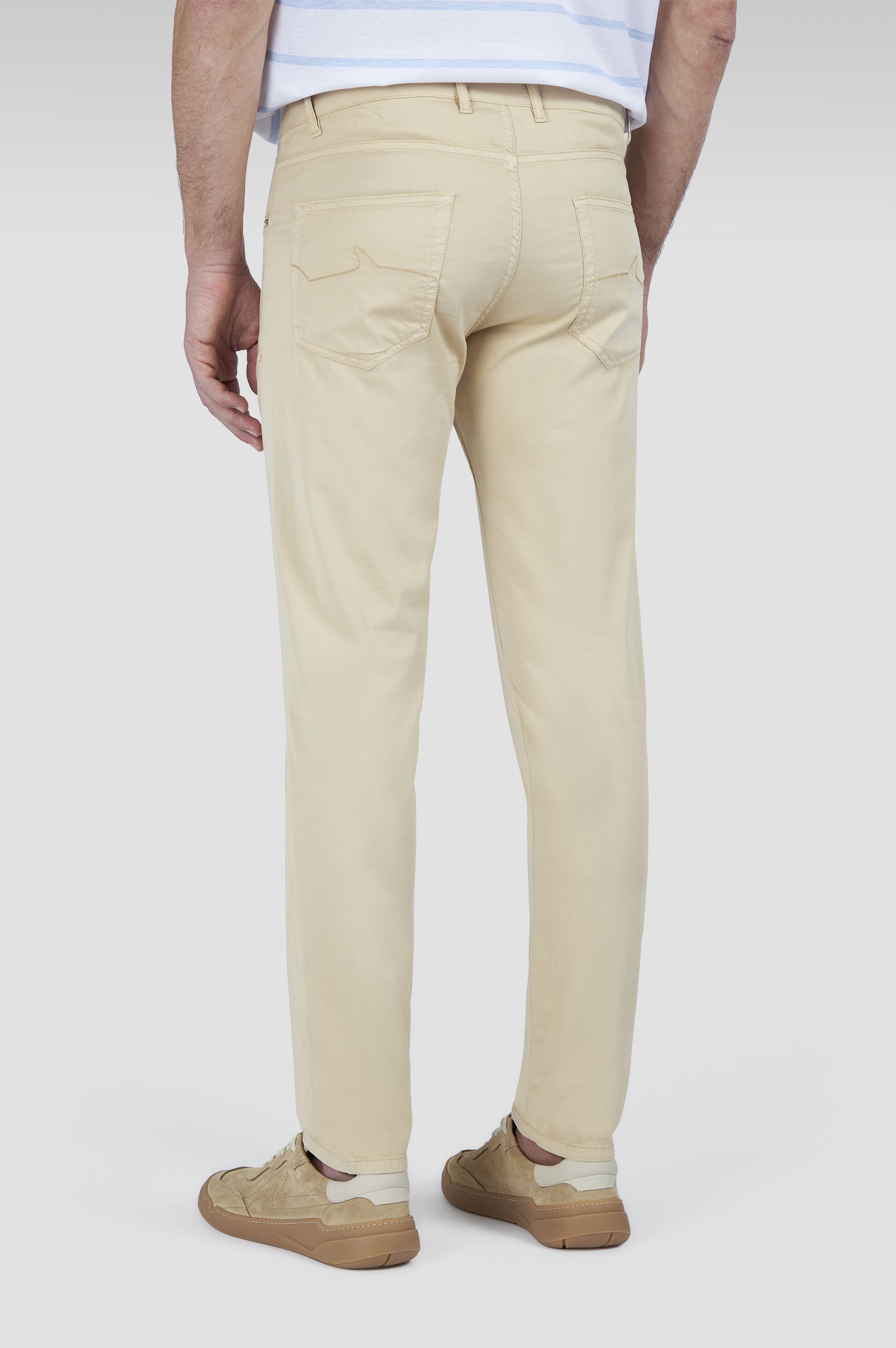 CHINO SILK STRETCH COTTON AND SILK PANTS - 3
