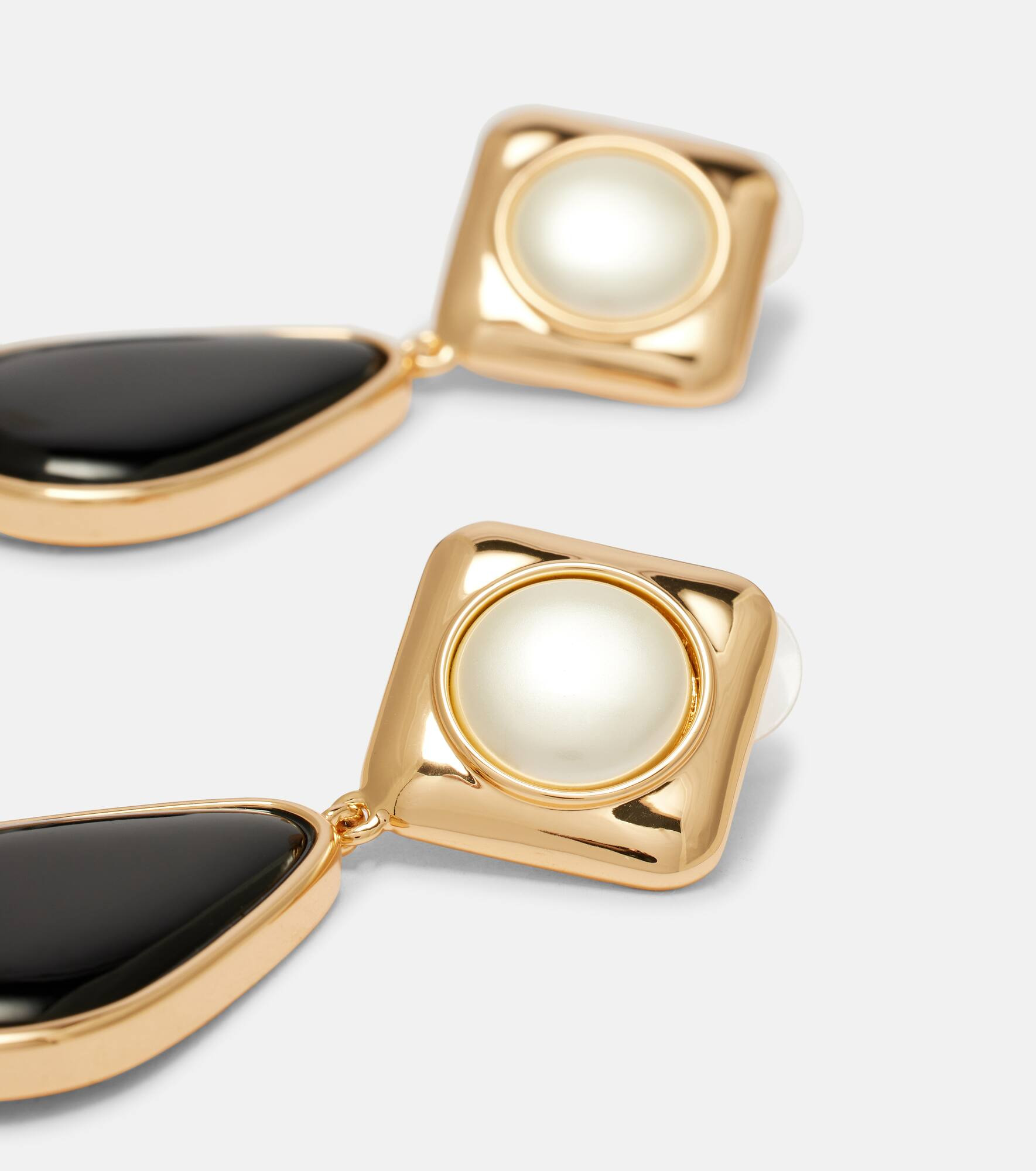 Gold-plated drop earrings - 4