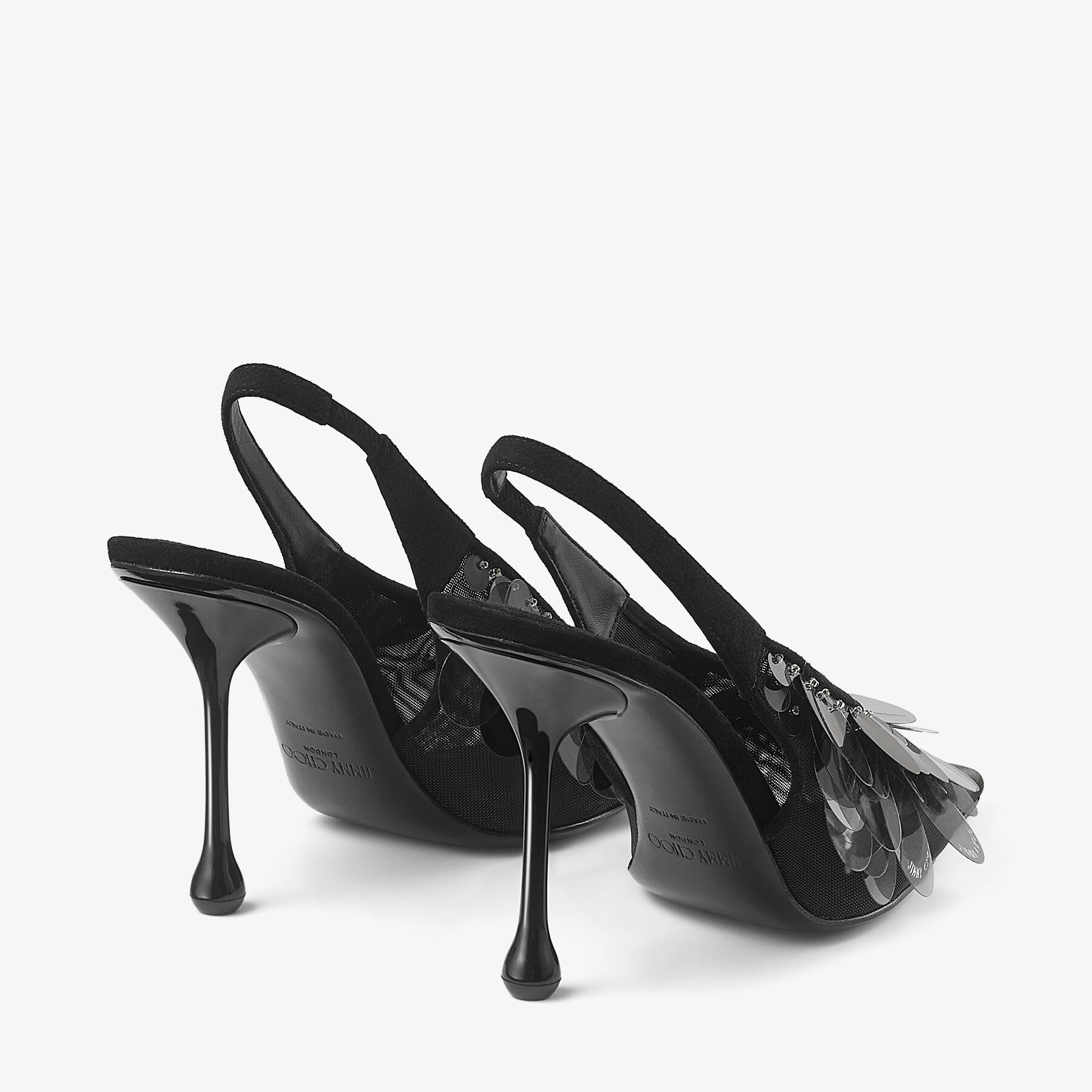 Isa 95
Black Mesh Paillette Pumps - 6
