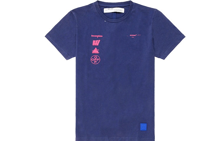 Off-White Back Photo Printing Short Sleeve Blue OMAA027E191850053088 - 2