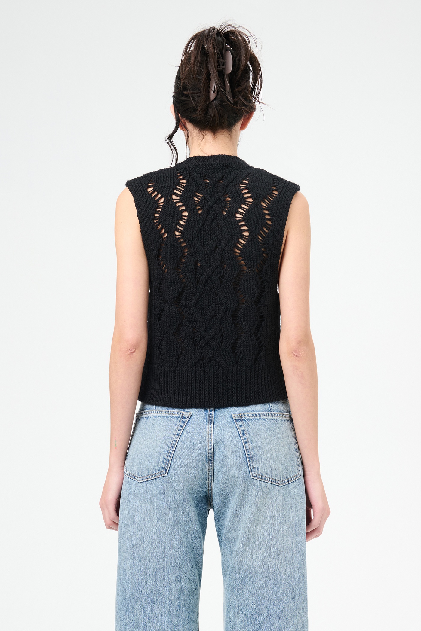 Cable Michigan Tank Black Fisherman Wool - 7