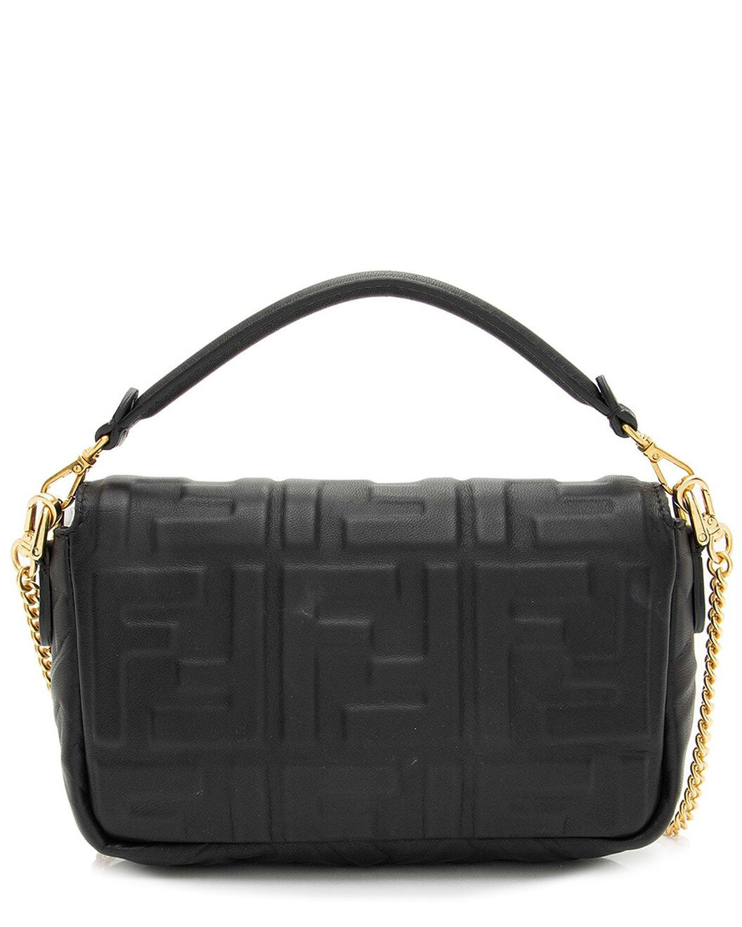 FENDI Black Leather FF Embossed 1974 Mini Baguette Shoulder Bag (Authentic
Pre-Loved) - 2