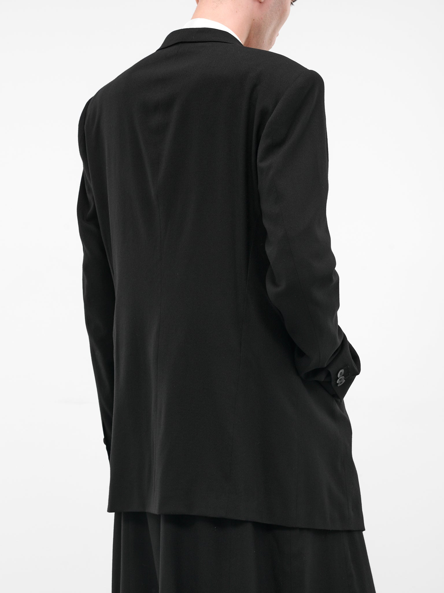 Black Tailored Wool-Viscose Blazer - 4