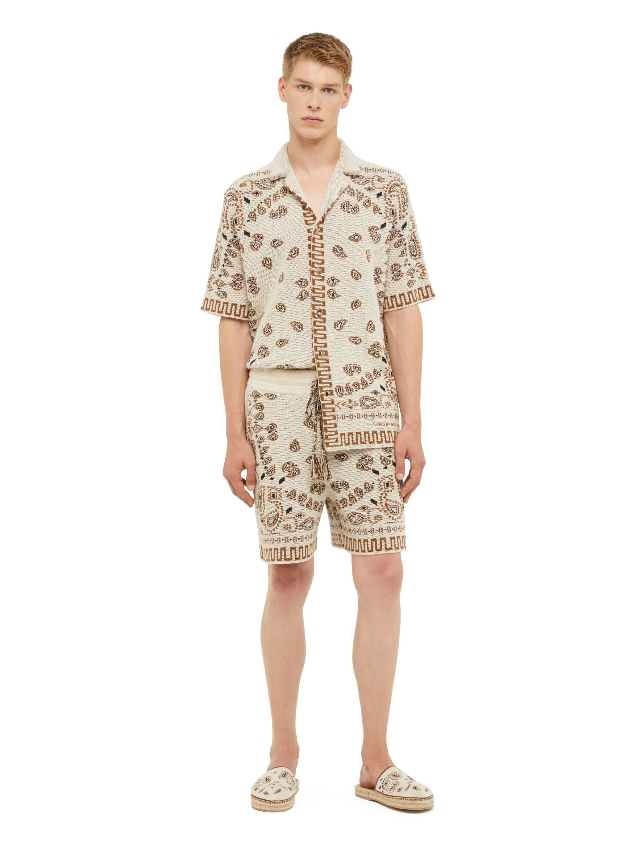 Cotton Piquet Bandana Shorts - 4