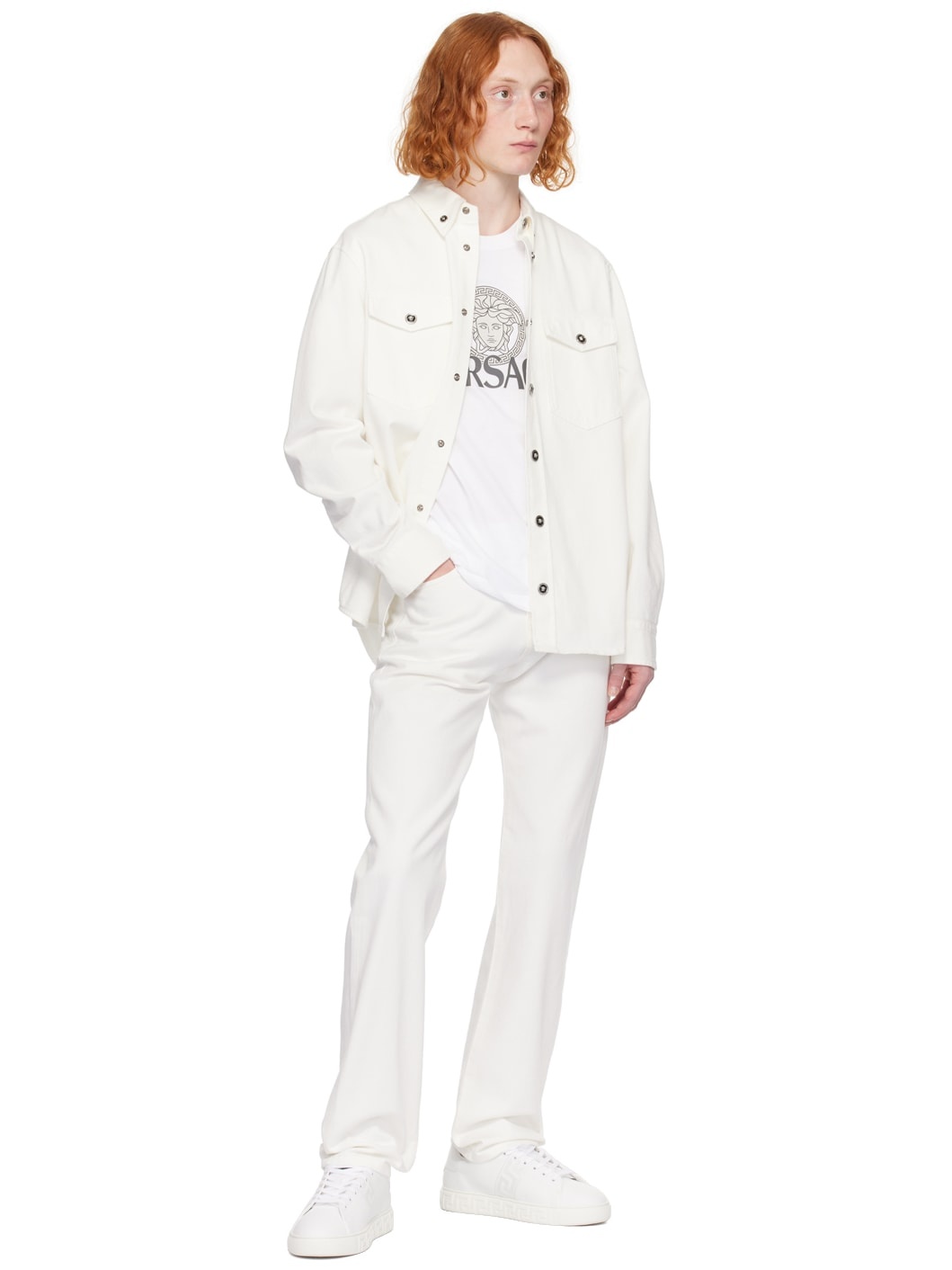 White Slim-Fit Jeans - 4