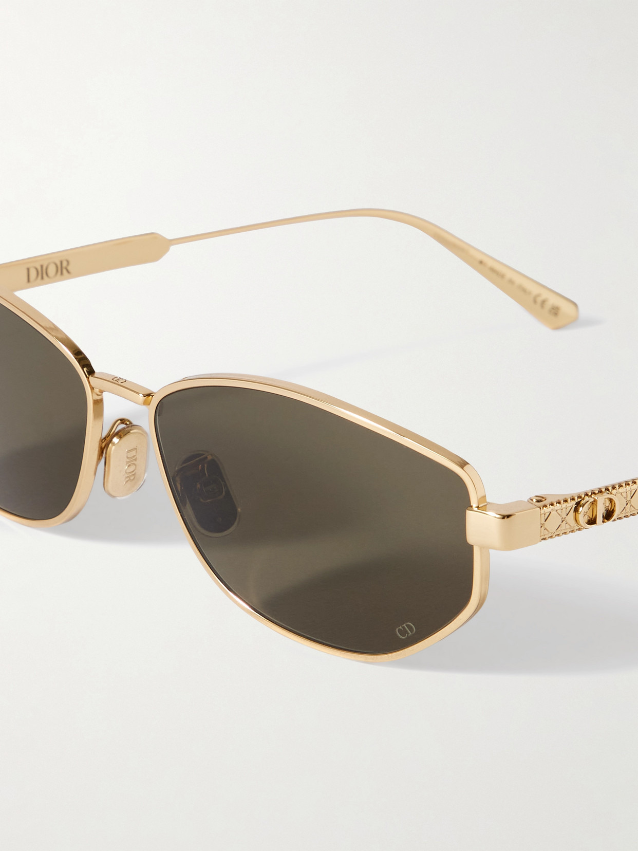 Diorcannage B1u Oval-frame Gold-tone Sunglasses - 4