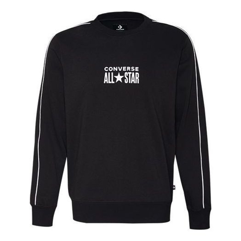 Converse All Star Track Crew Fleece Sweatshirt 'Black' 10018257-A01 1
