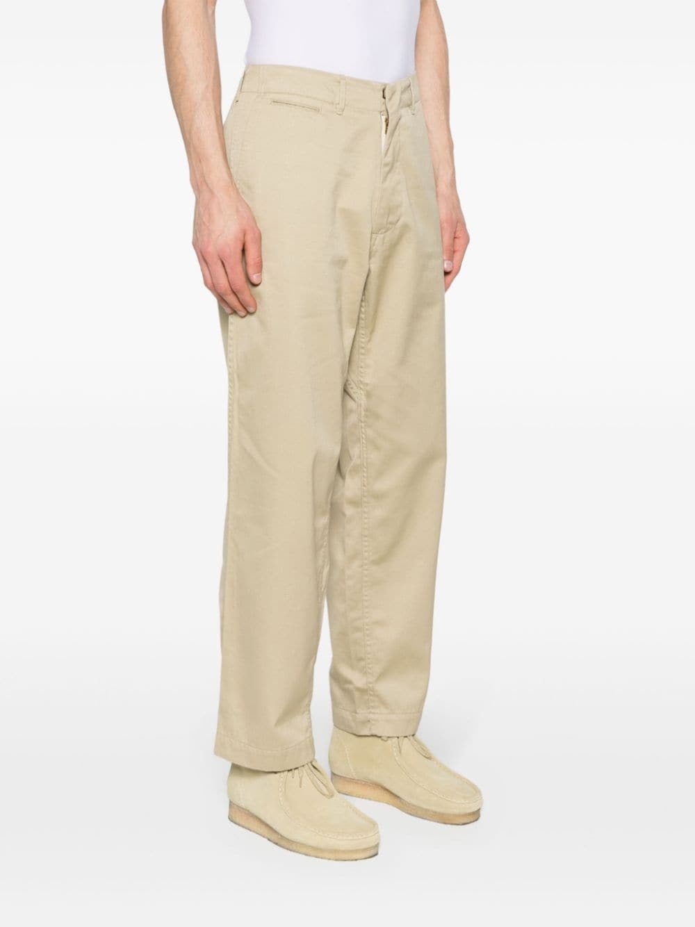 straight cotton-blend trousers - 3