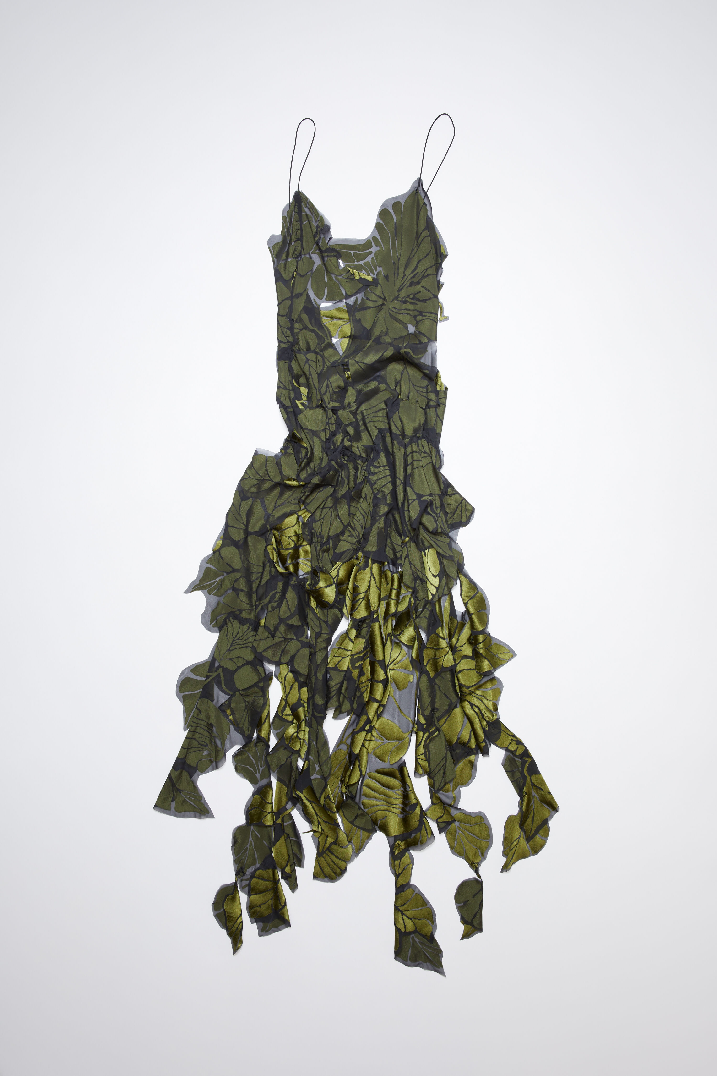 Patchwork strap dress - Black/green - 7