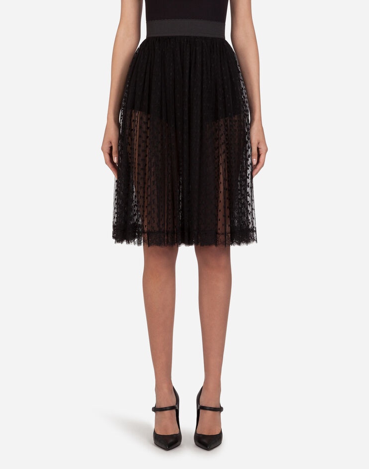 Point d'esprit tulle midi skirt - 1