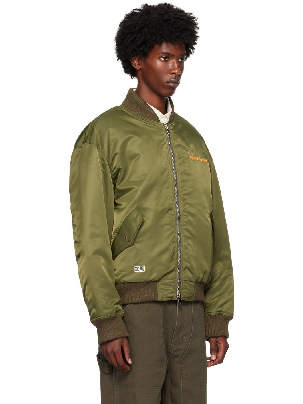 Khaki Embroidered Logo MA-1 Bomber Jacket - 2