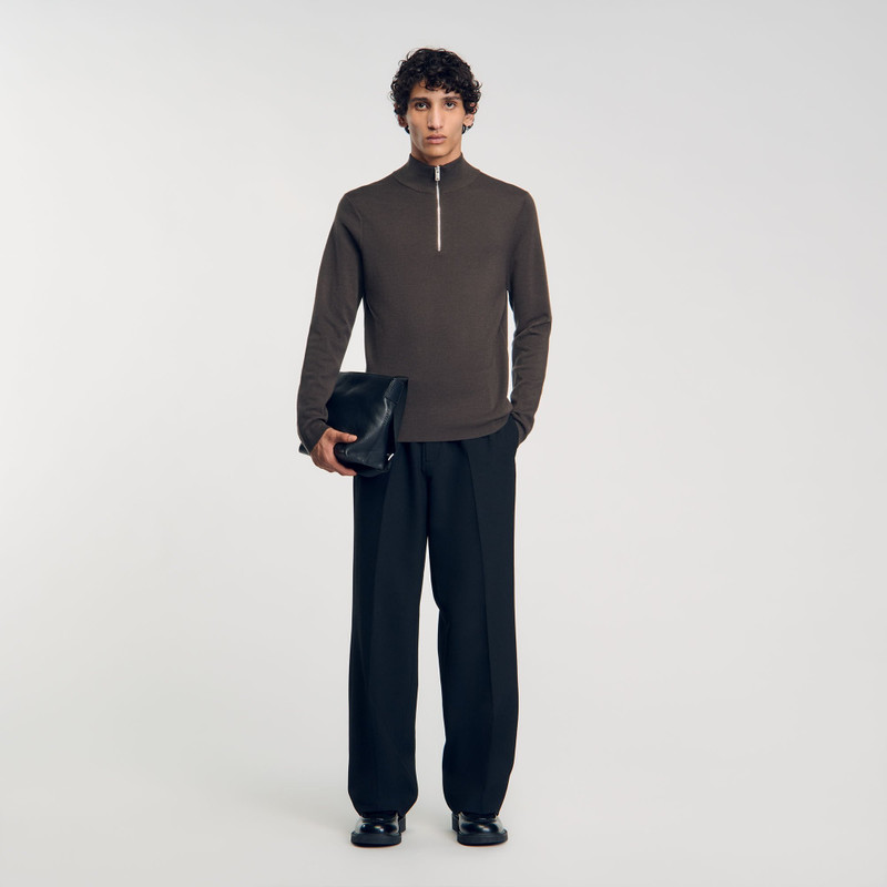 Sandro WOOL SWEATER WITH ZIPPED COLLAR outlook