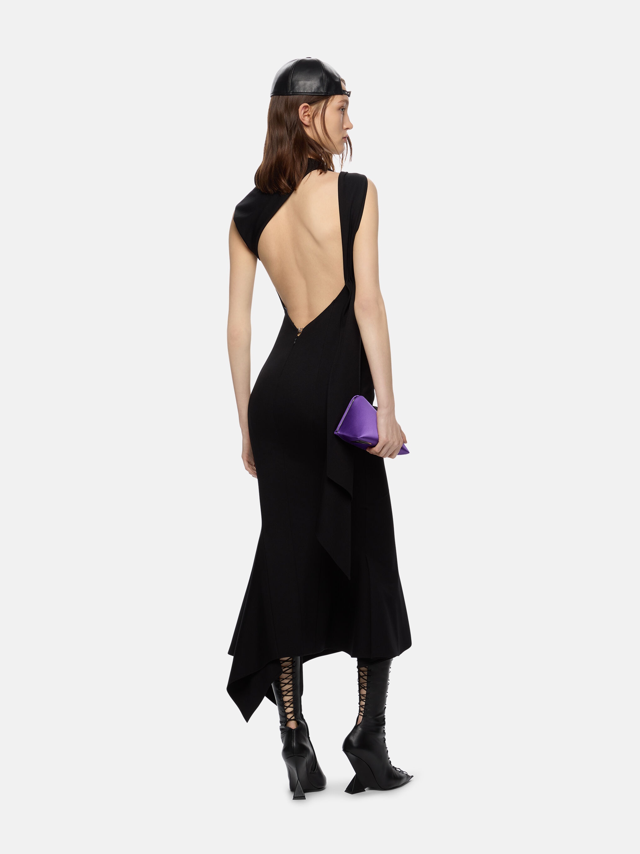 ''SAM'' BLACK MIDI DRESS - 3