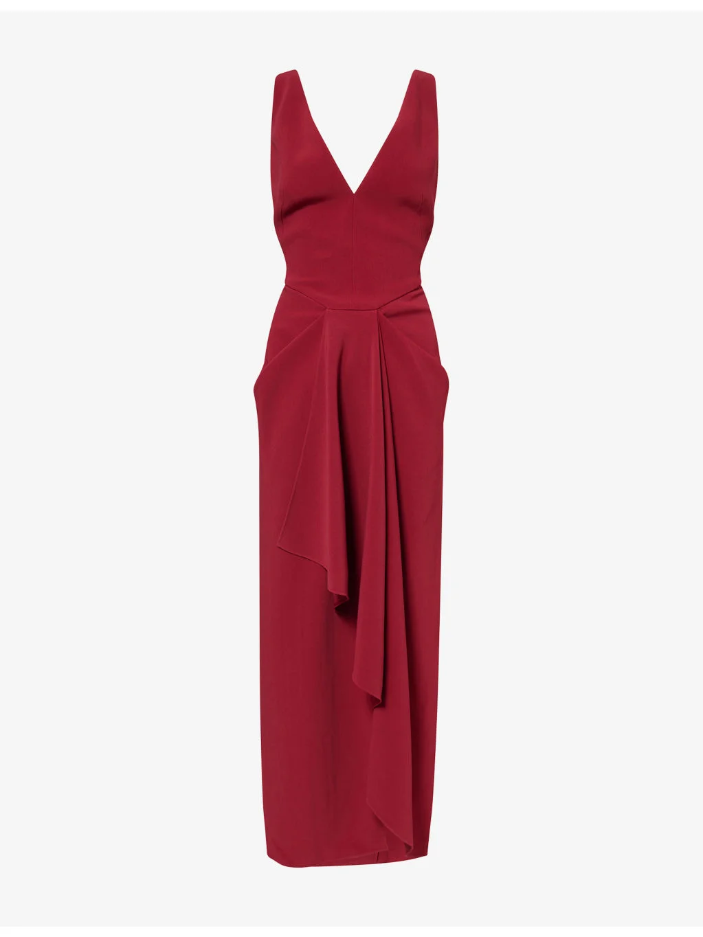 V-Neck Sleeveless Woven Midi Dress - 1