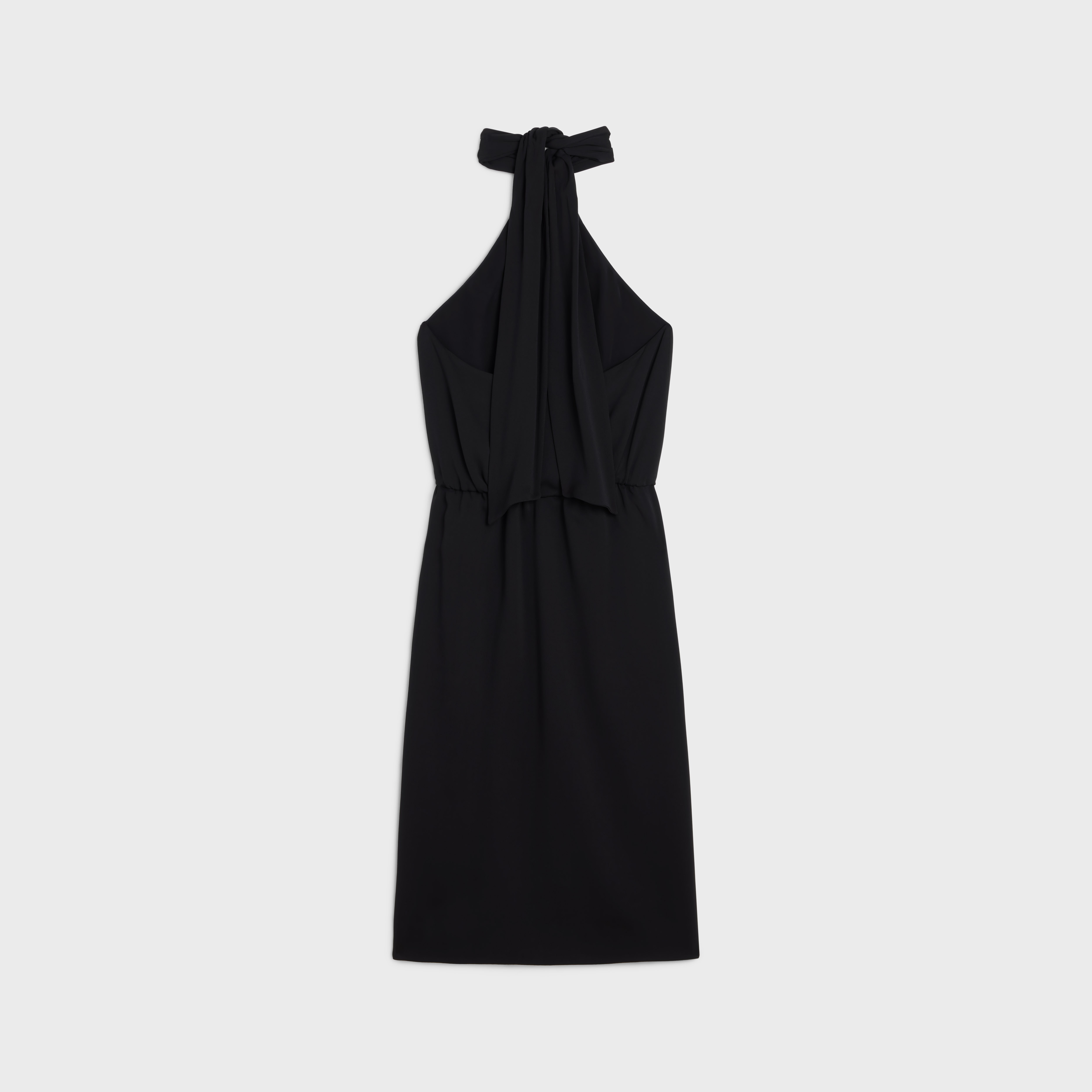 draped barrette dress in silk cady - 2