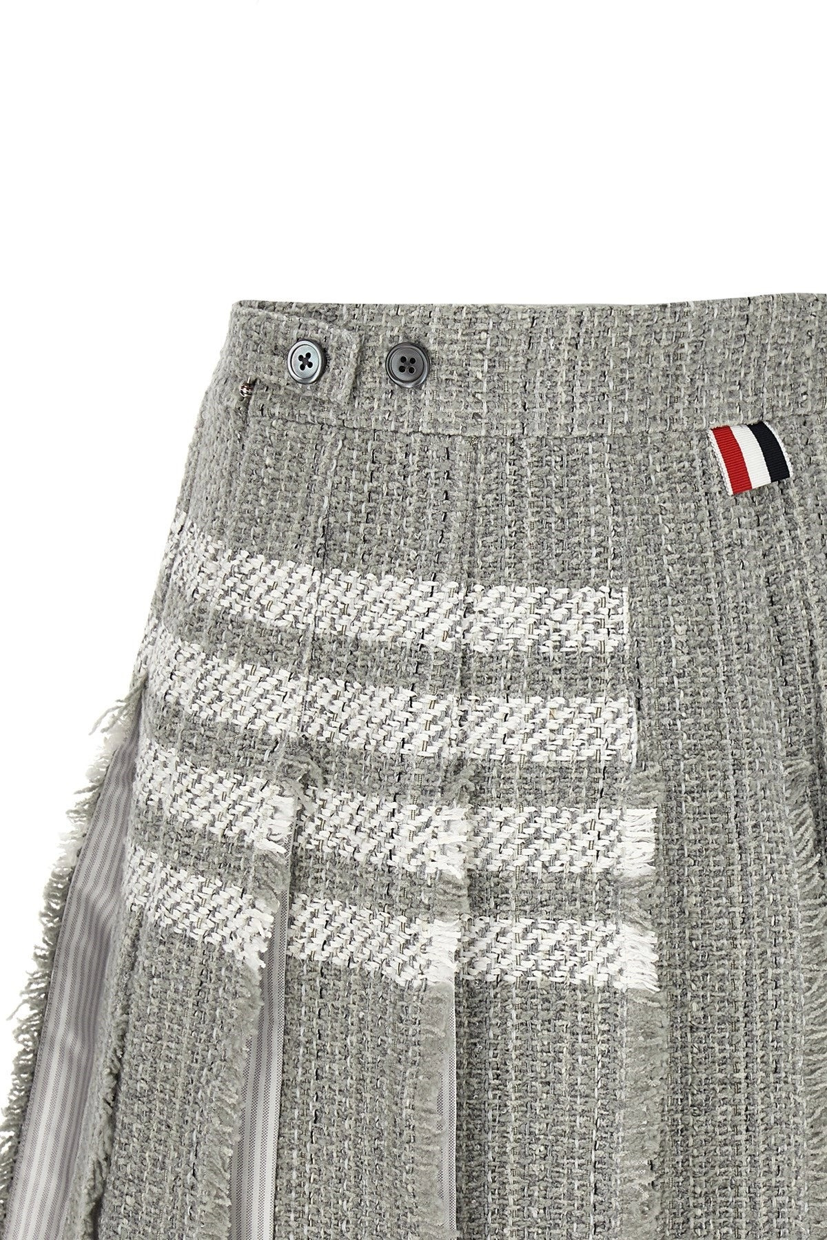 Thom Browne Women Pleated Tweed Skirt - 4