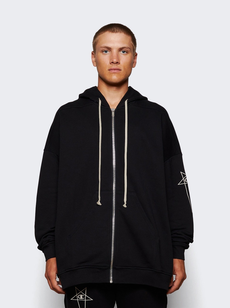 Rick Owens X  Champion Jumbo Jason S  Hoodie Black outlook