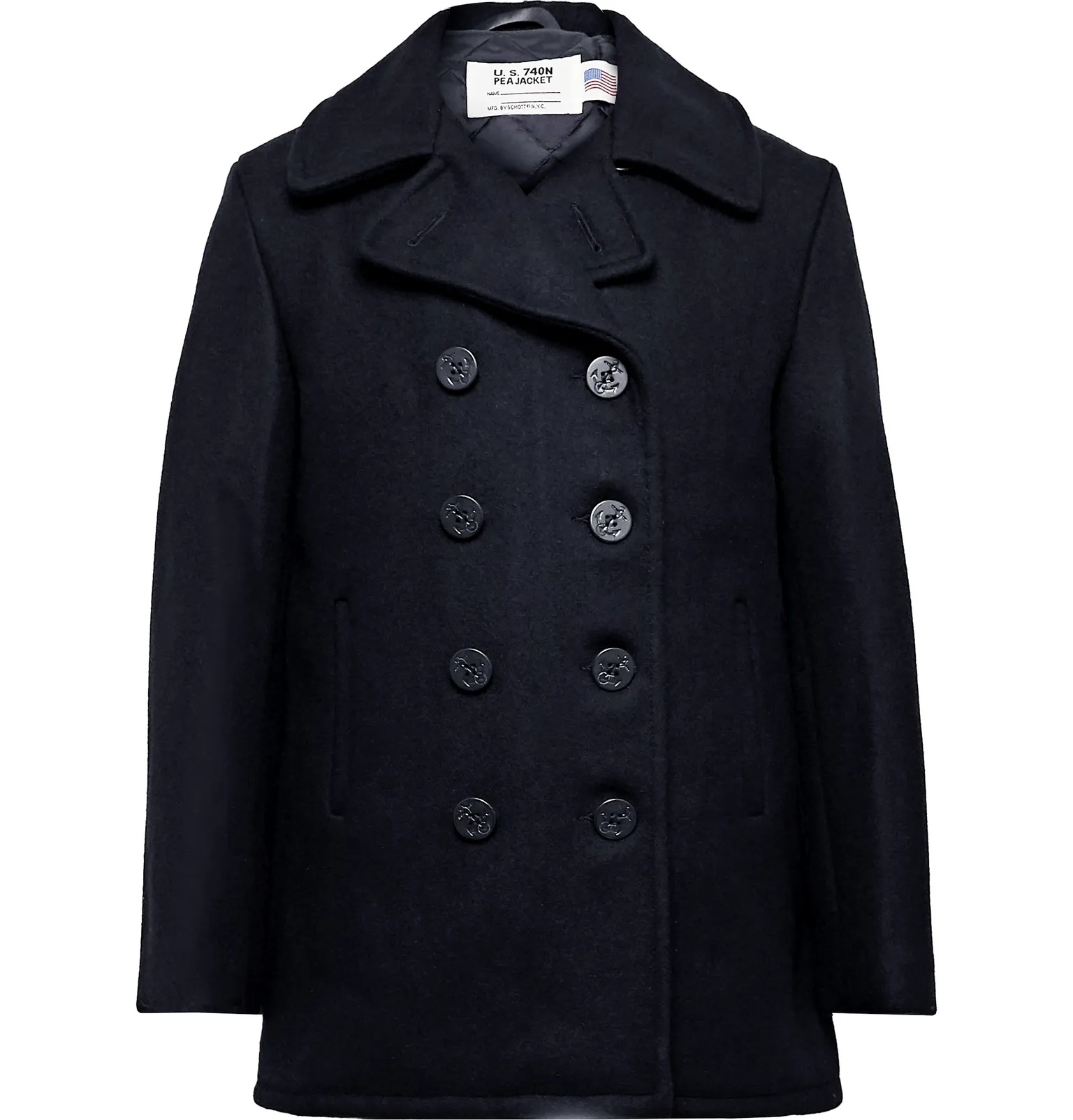 Melton Wool-Blend Peacoat - 1